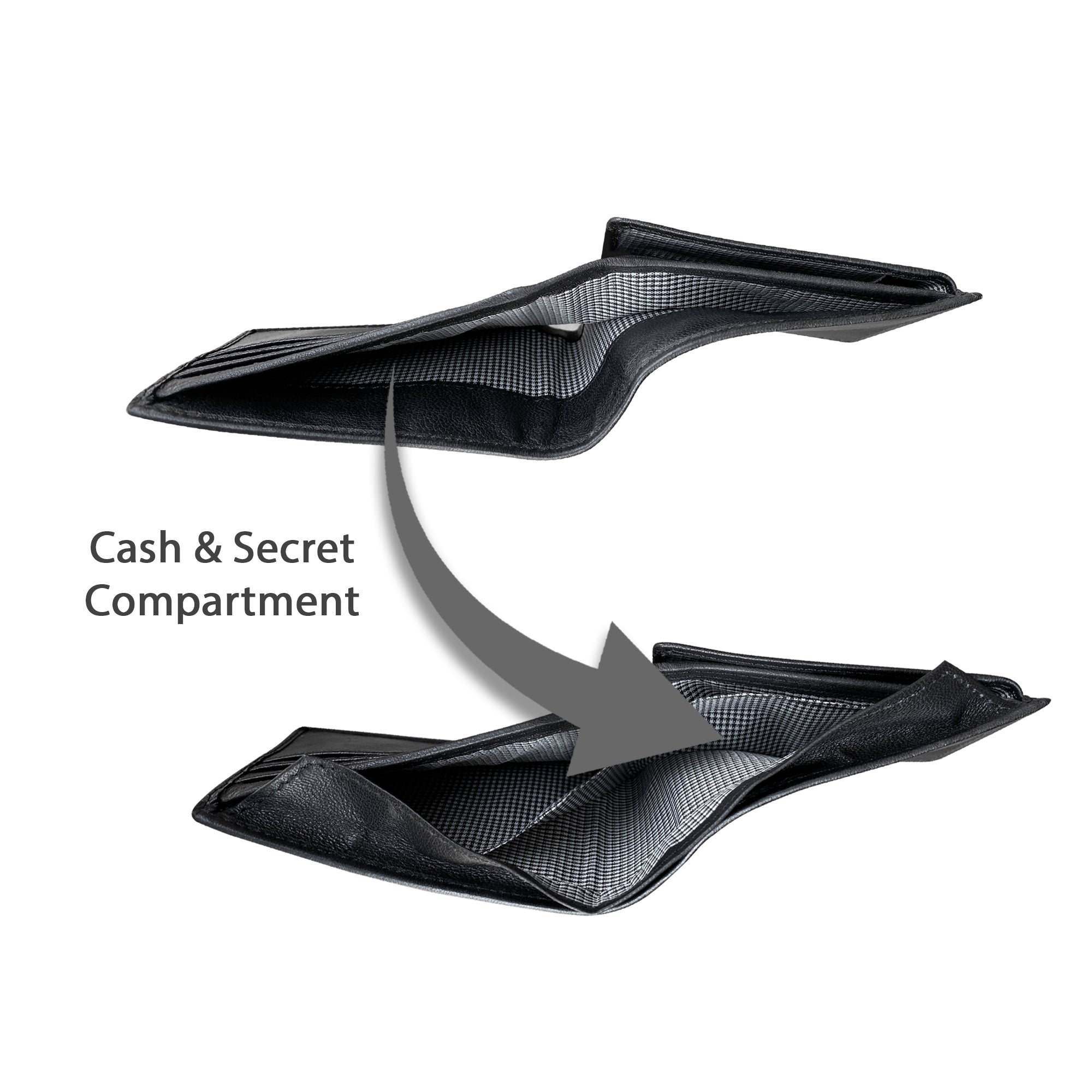 Sheepskin wallet hidden cash and secret compartment 