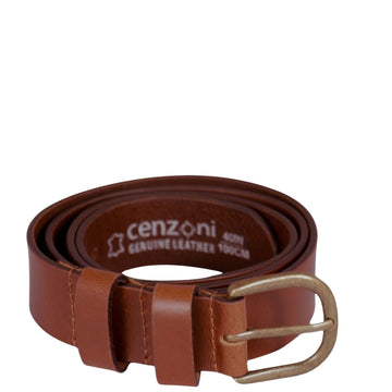Tan Double Loop Leather Belt. 31mm width.