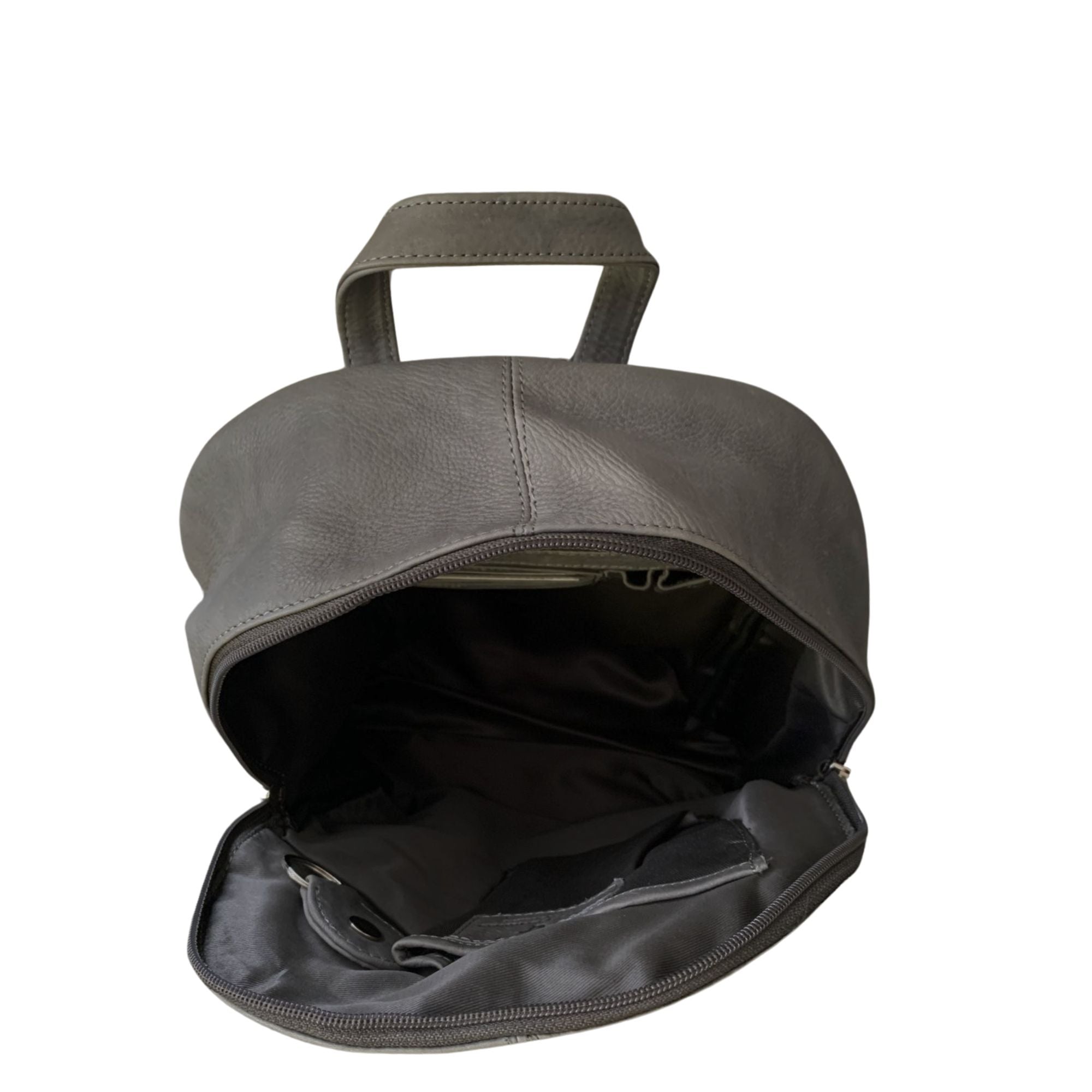Sleek Zippered Leather Backpack