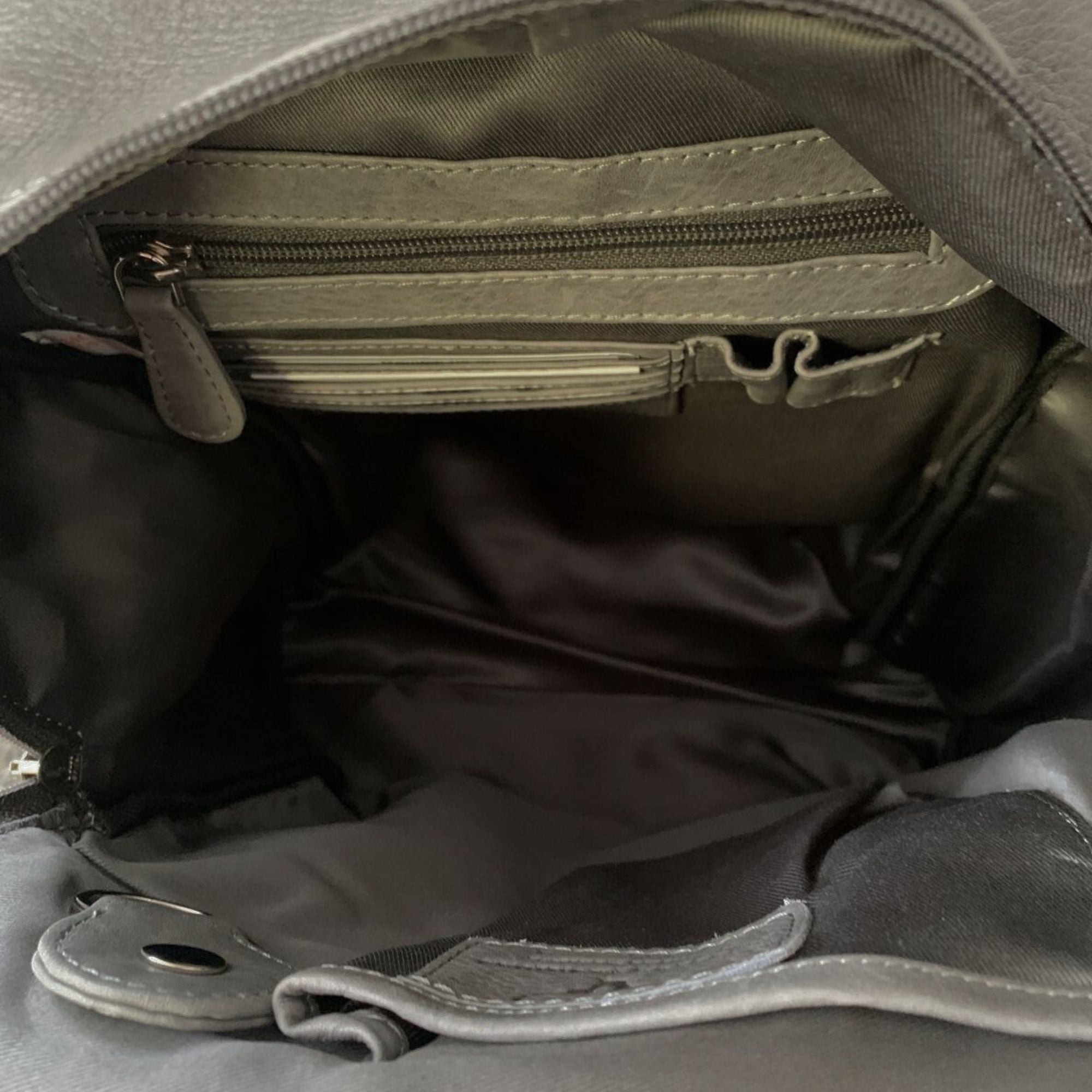 Sleek Zippered Leather Backpack