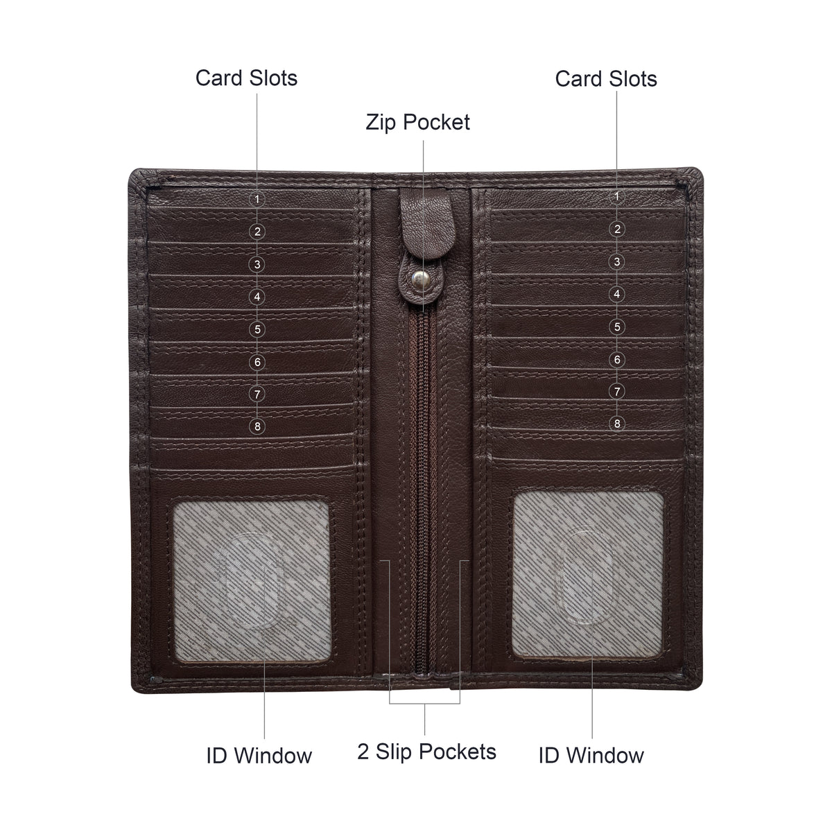 Seira Fashions - Men's Long Leather Wallet - ZGR145