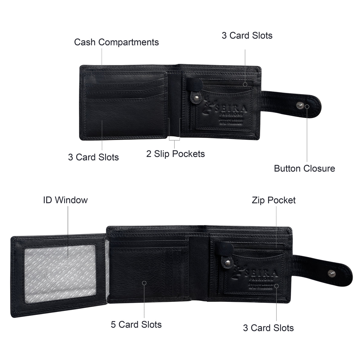 Seira Fashions Men’s Leather Tab Wallet ZGR221L