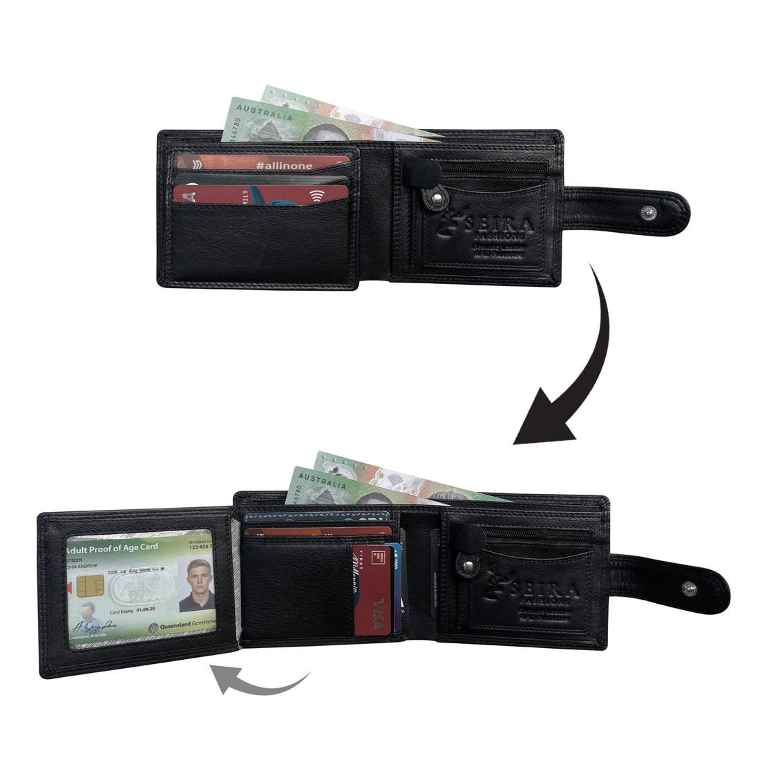 Seira Fashions - Men’s Leather Tab Wallet - ZGR221L