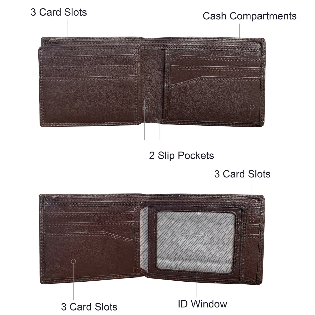 Seira Fashions Men’s Leather Bifold Wallet ZGR223