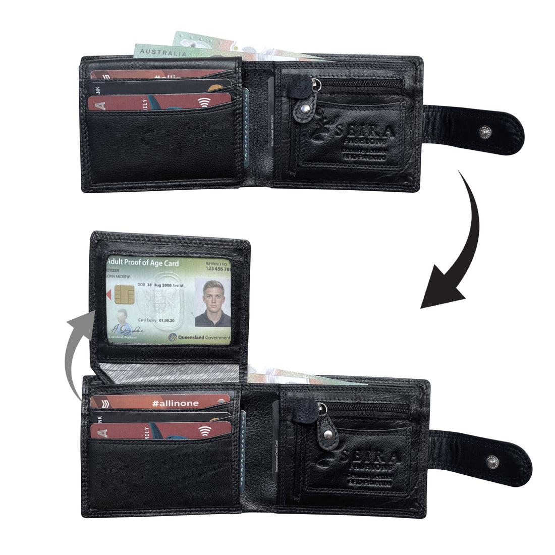 Seira Fashions Men’s Leather Tab Wallet - ZGR224L