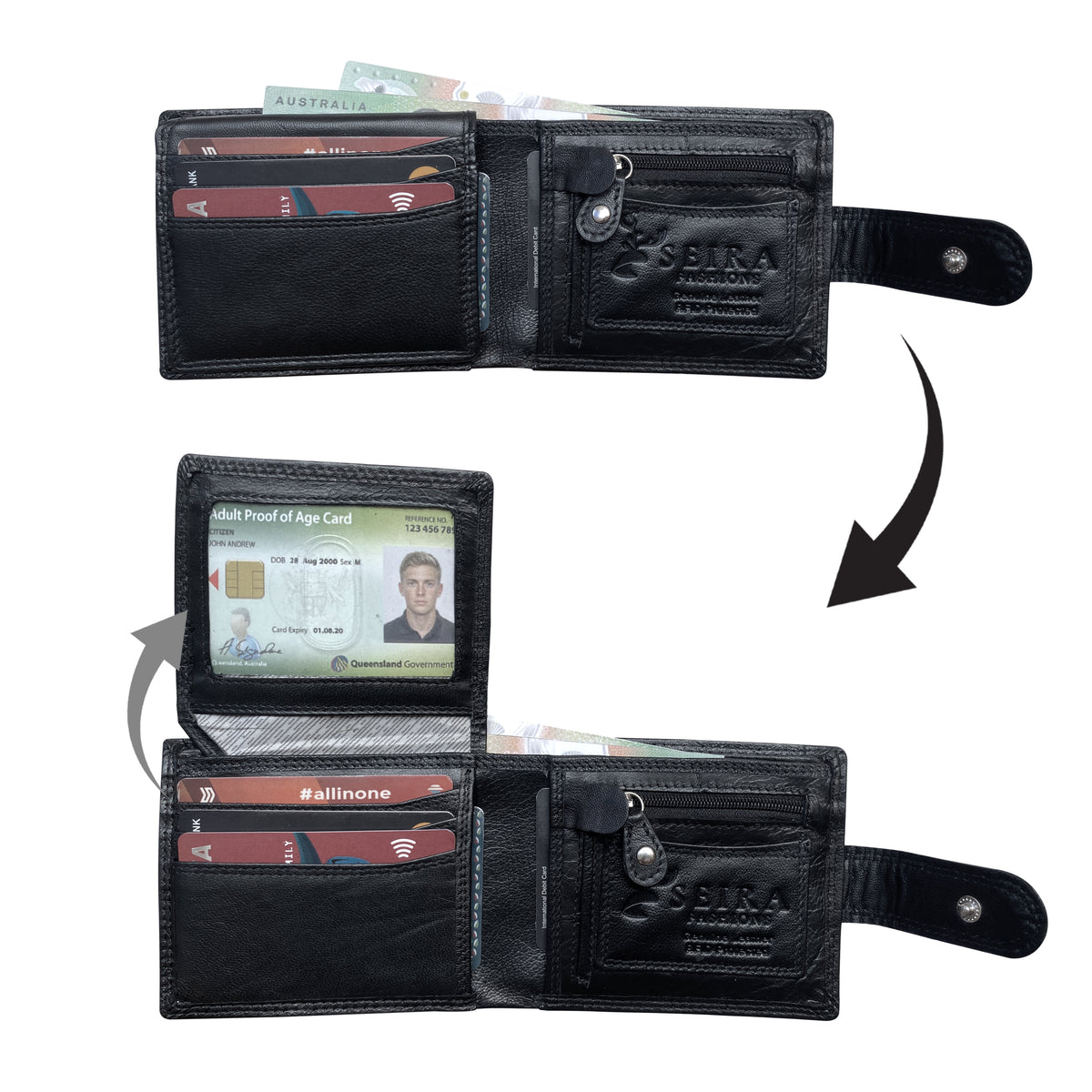Seira Fashions Men’s Leather Tab Wallet - ZGR224L
