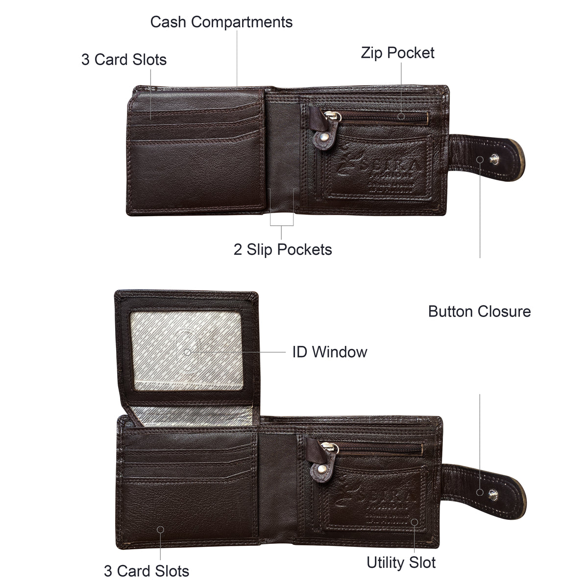 Seira Fashions Men’s Leather Tab Wallet - ZGR224L