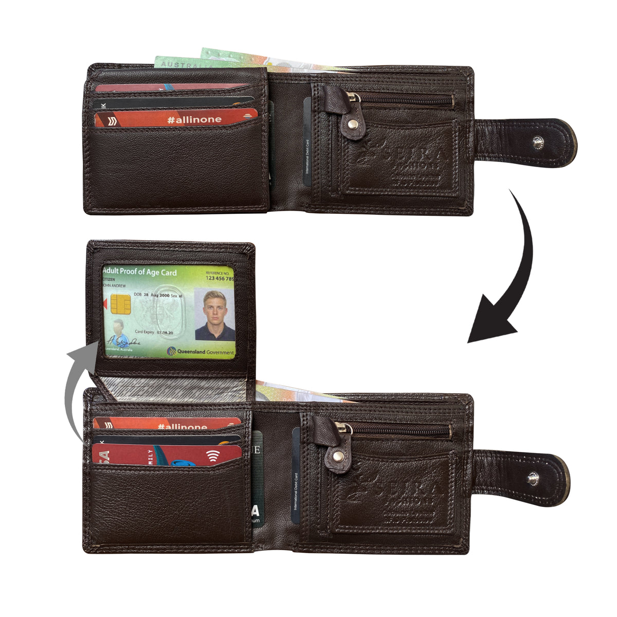 Seira Fashions Men’s Leather Tab Wallet - ZGR224L