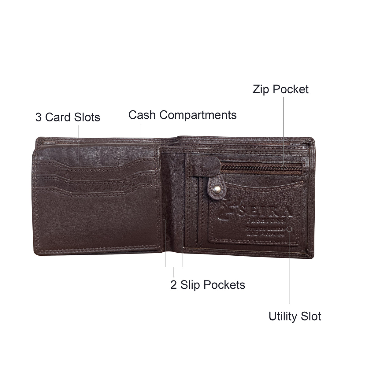 Seira Fashions - Men's Leather Wallet - ZGR227