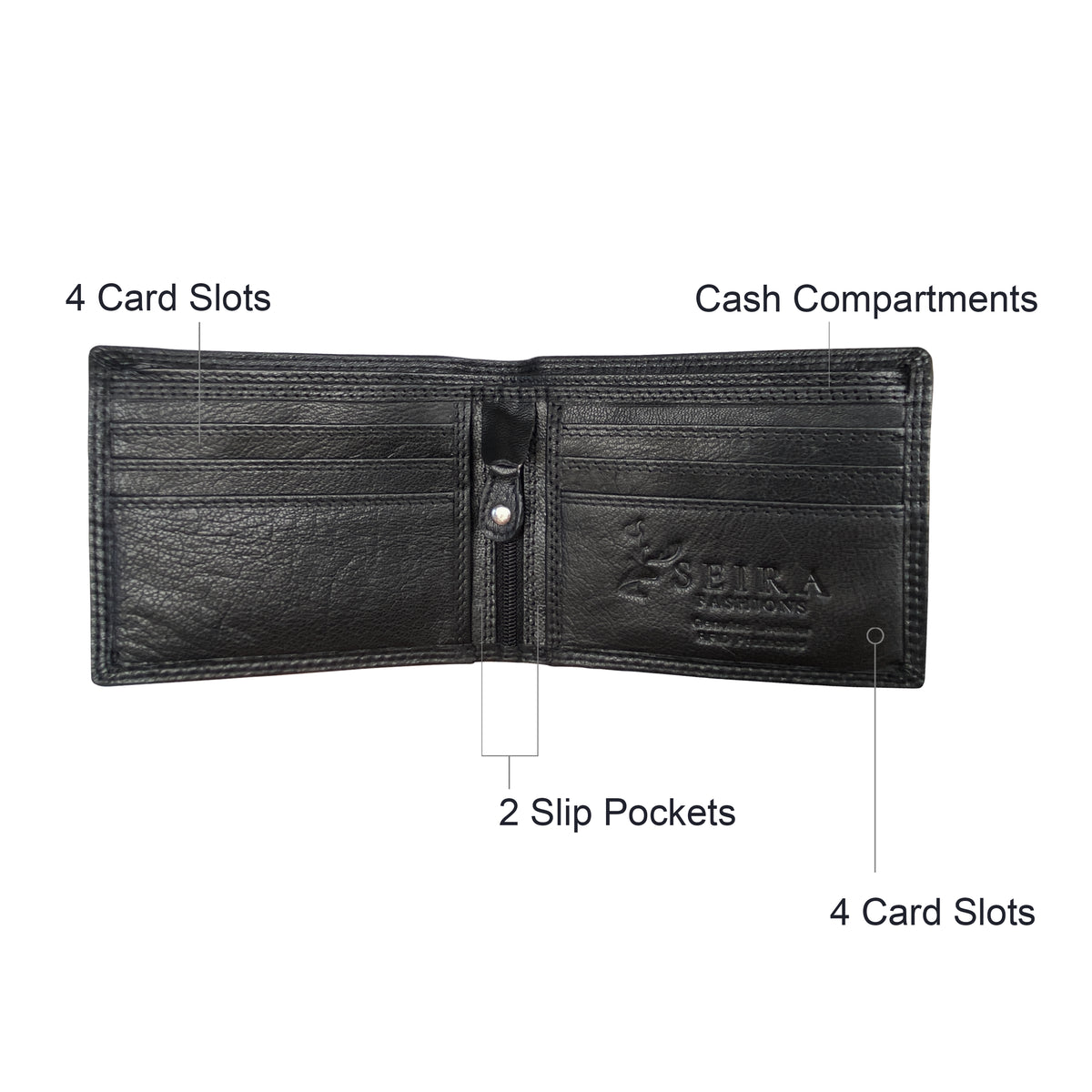 Seira Fashions - Men's Slim Bifold Wallet - ZGR228