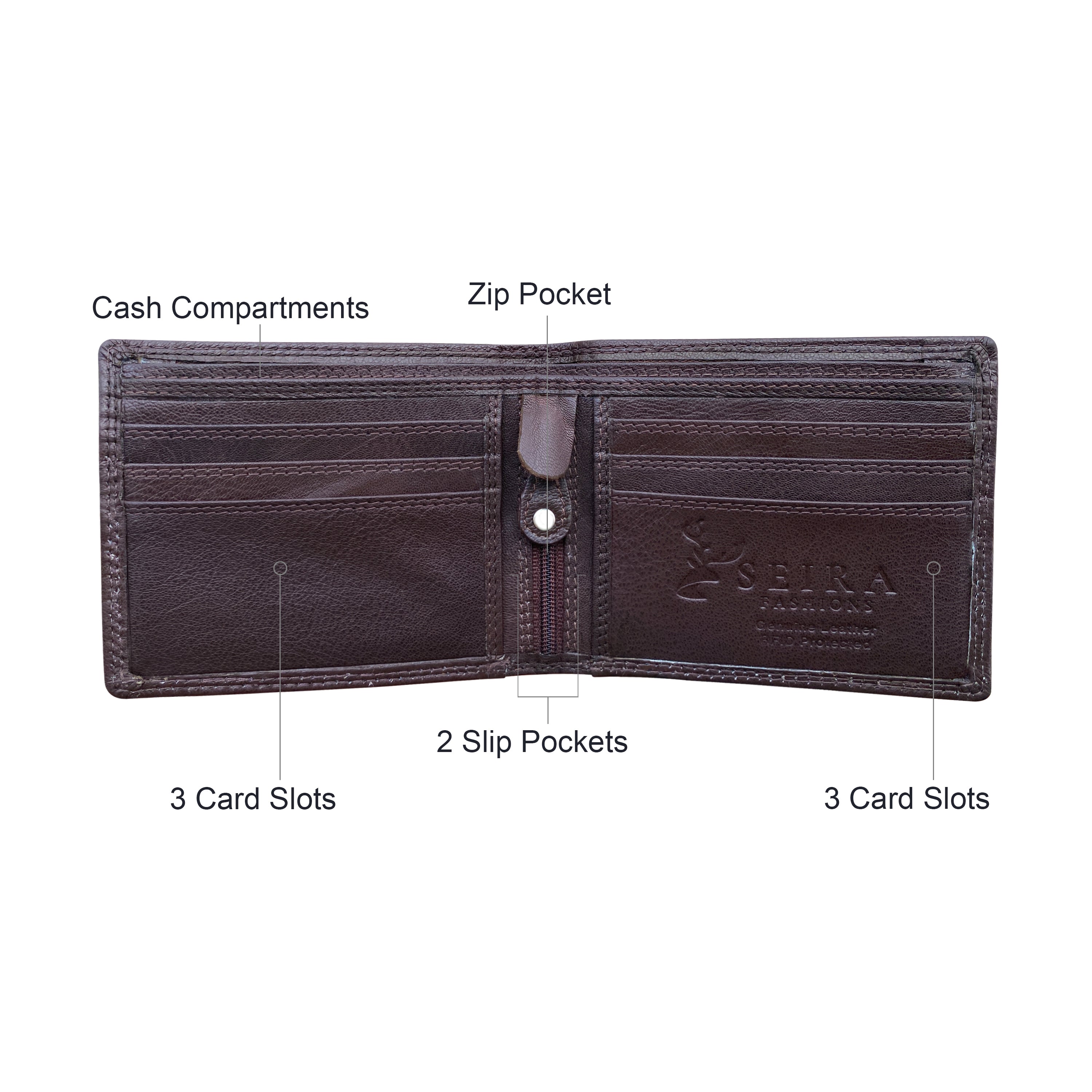 Seira Fashions - Men's Slim Bifold Wallet - ZGR228
