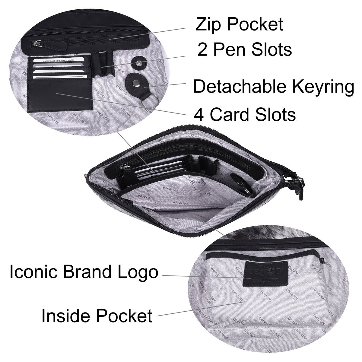 Cenzoni Fashions – Hairon Crossbody Medium Bag – ZH1WB