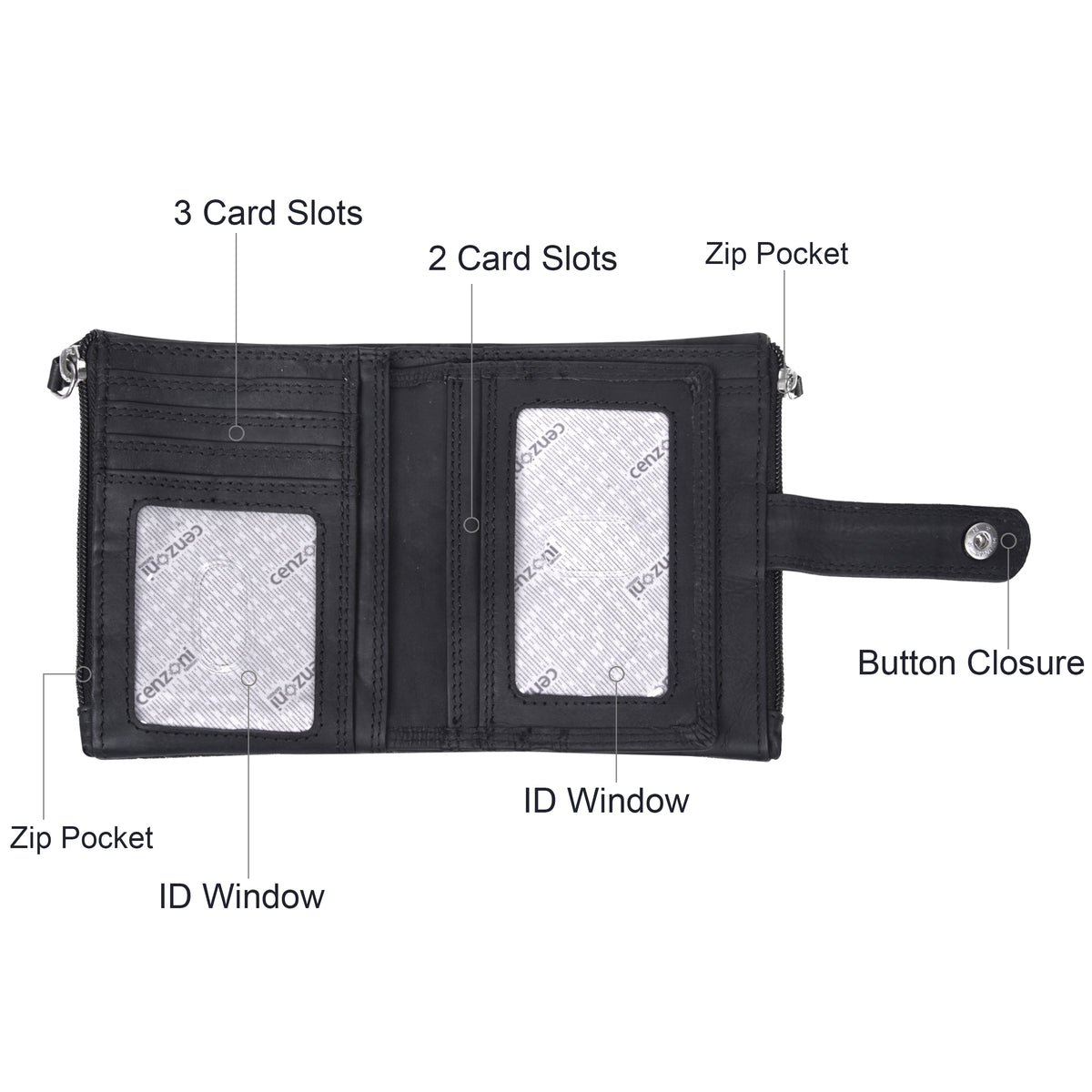 Cenzoni Fashions - Cowhide Leather Wallet - ZHOP512
