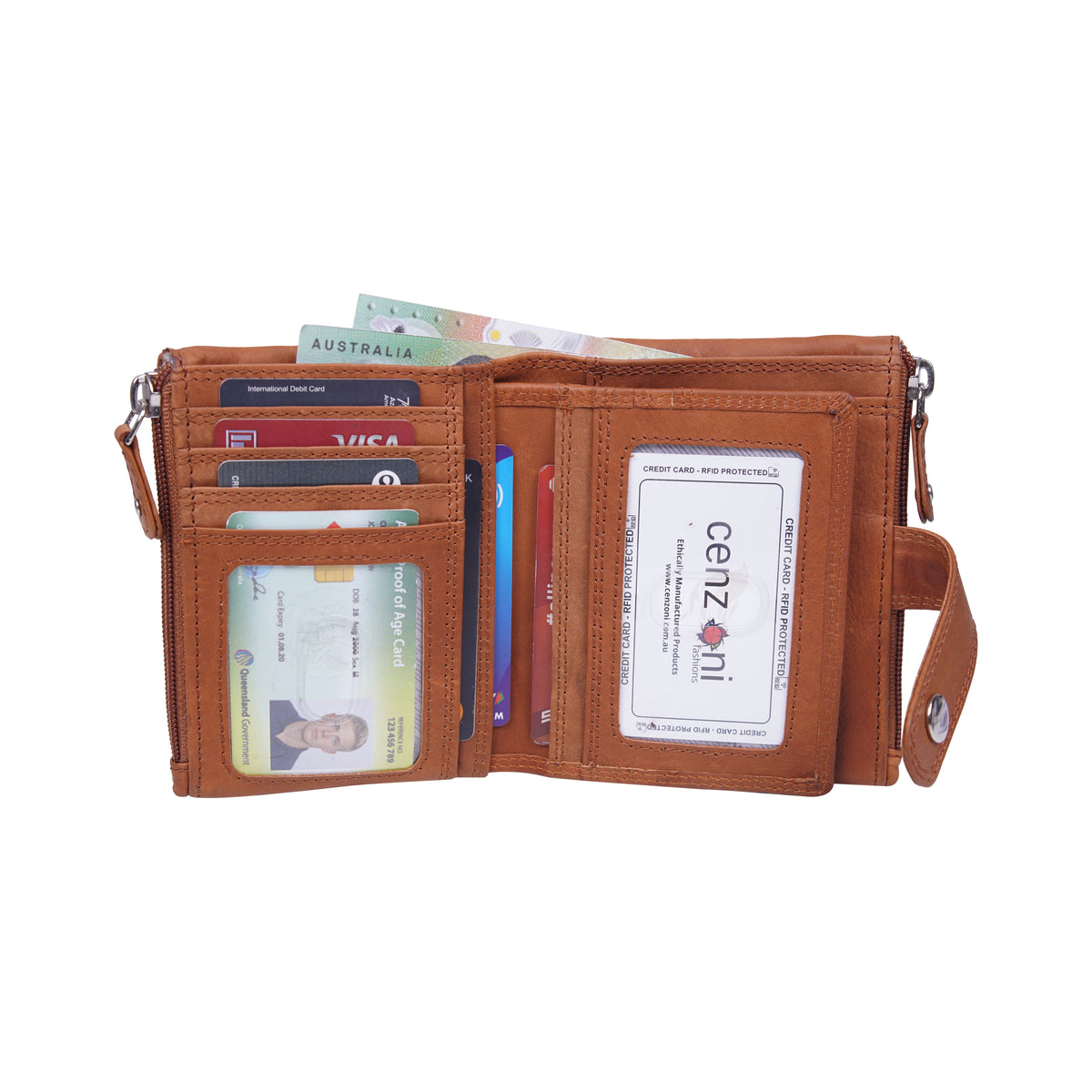 Cenzoni Fashions - Cowhide Leather Wallet - ZHOP512