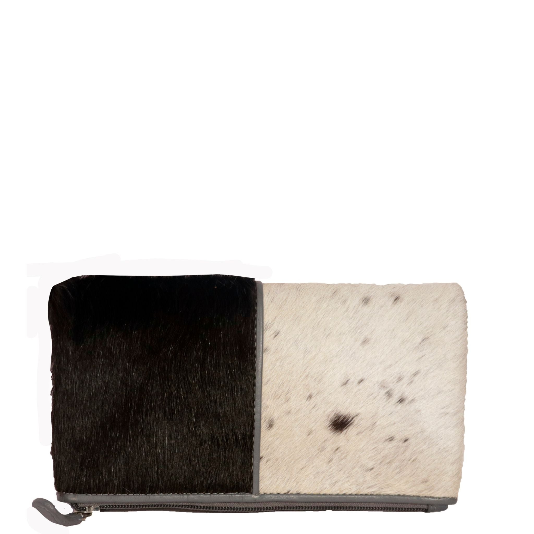 Grey Cowhide Flap Wallet ZHOPT404