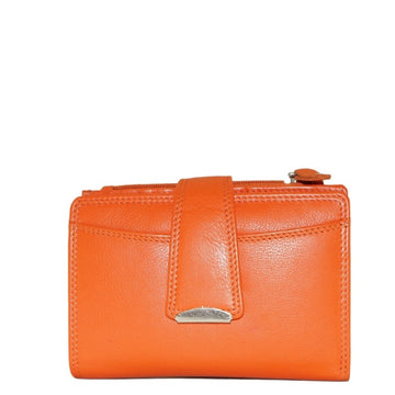 Orange ladies leather wallet frontside view