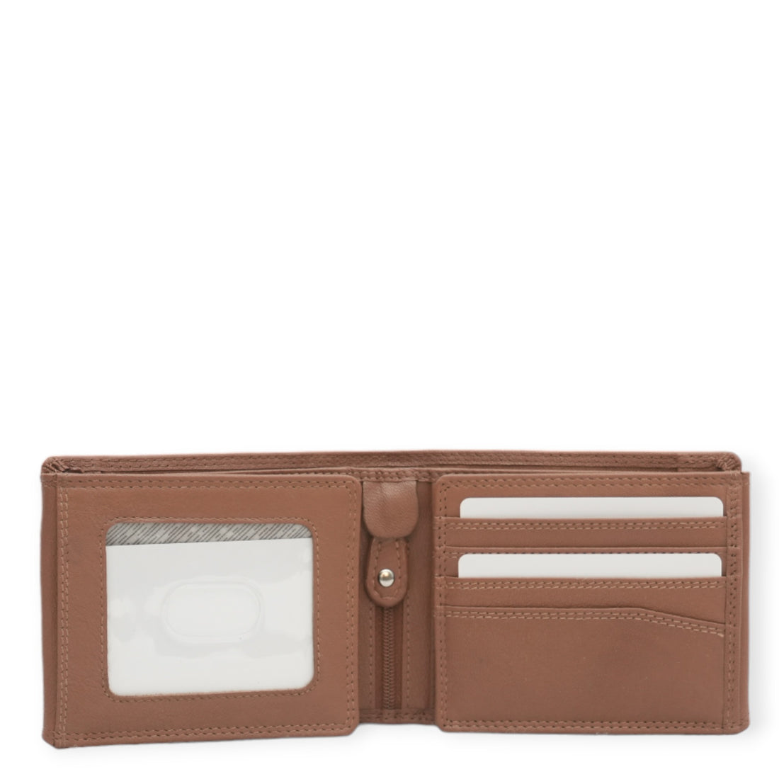 Tan men's wallet front view