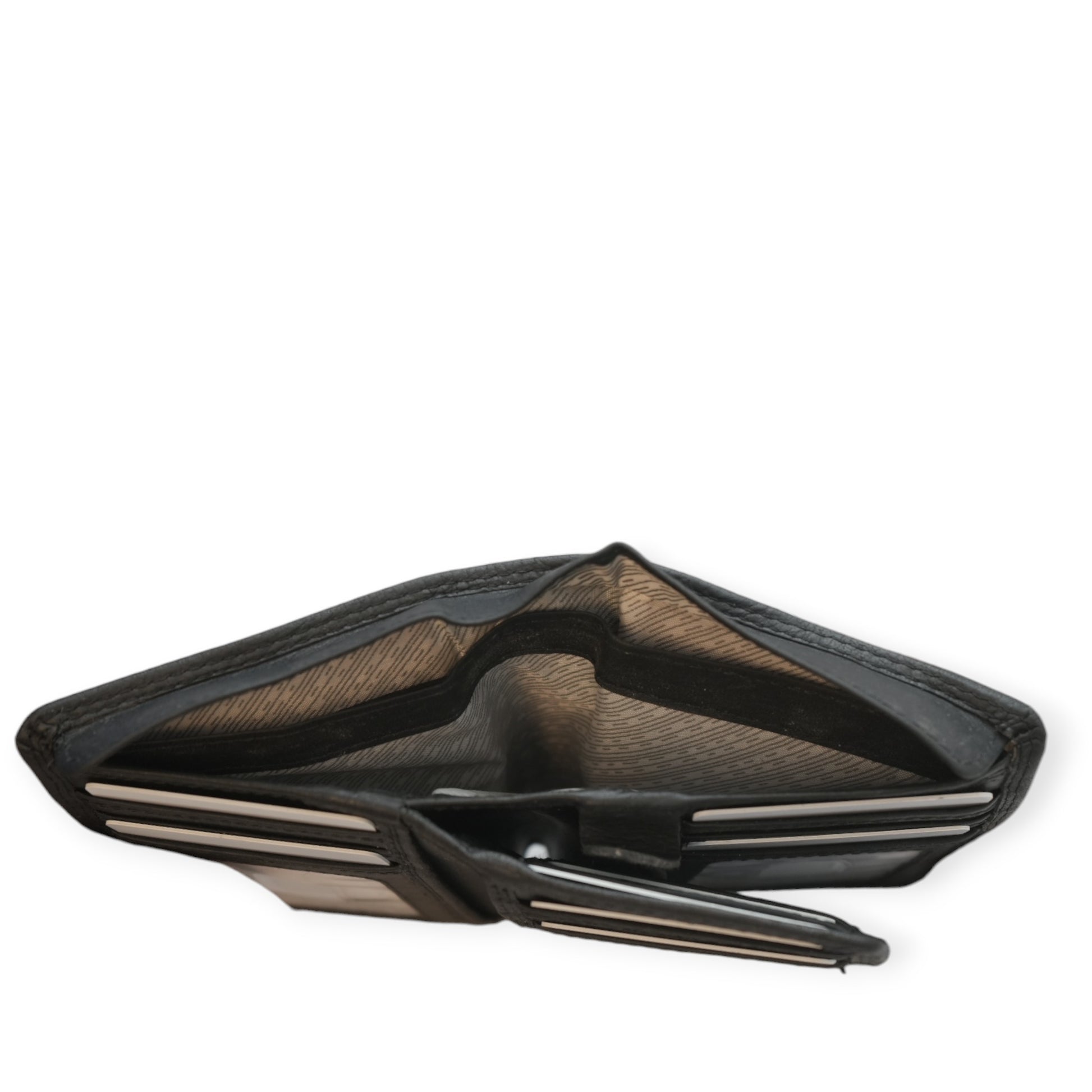Black Bifold men's wallet top view