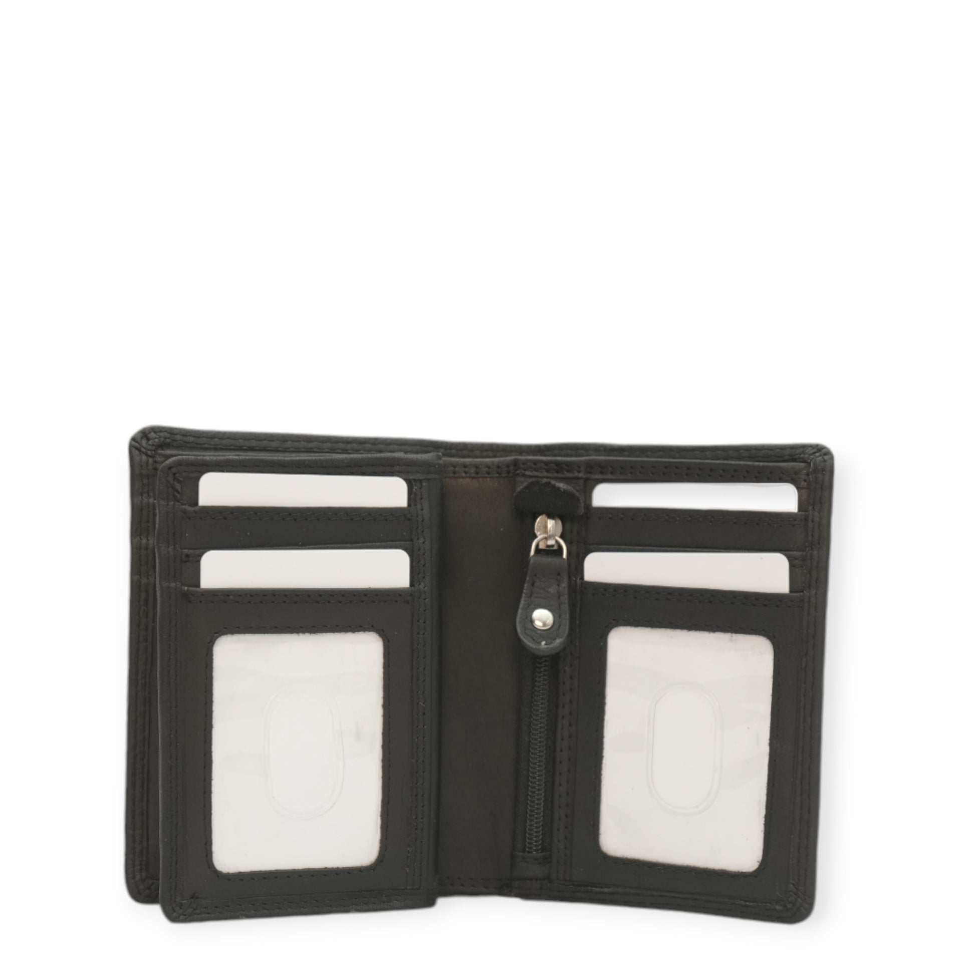 Black Bifold men's wallet open view 2