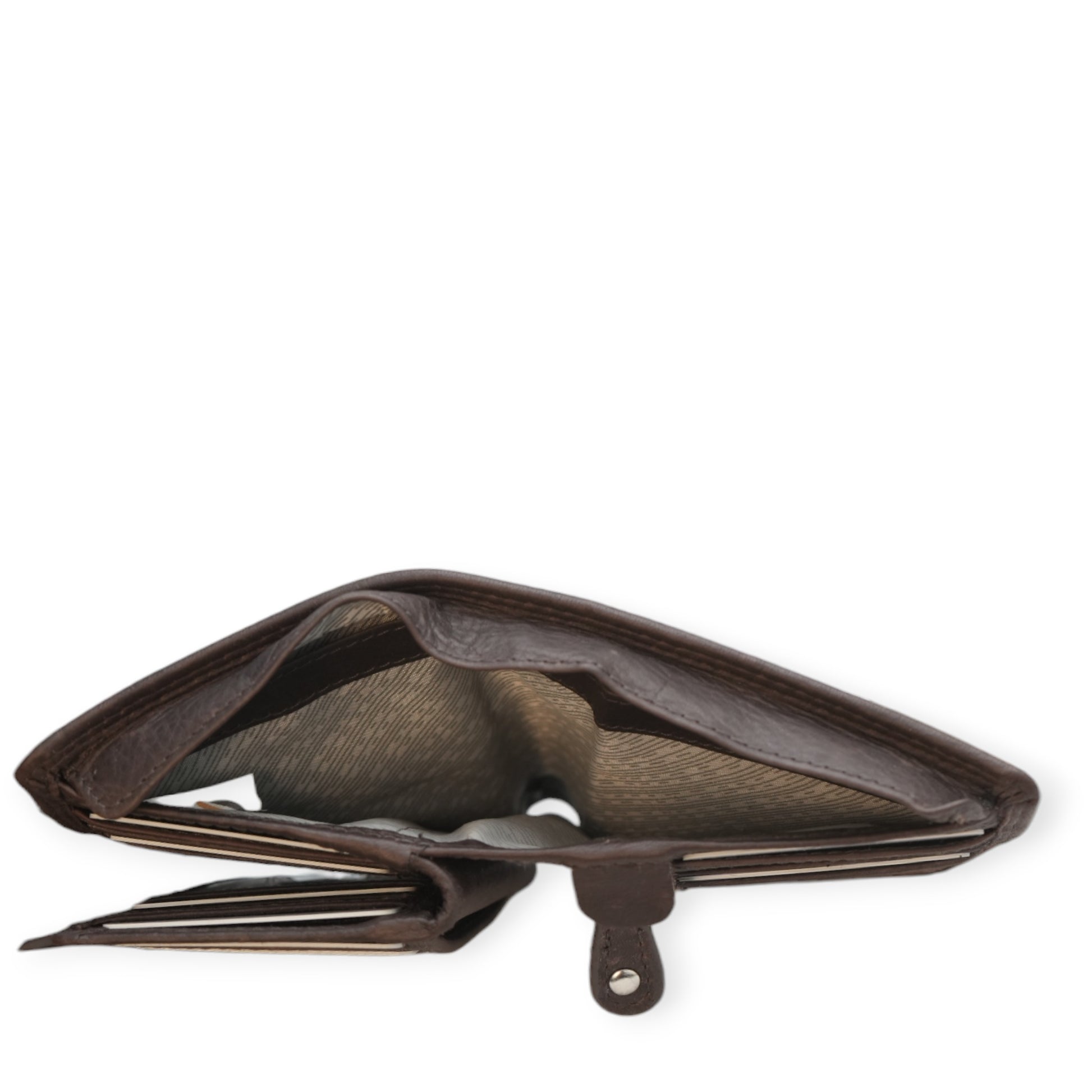  Brown bifold men's wallet top view
