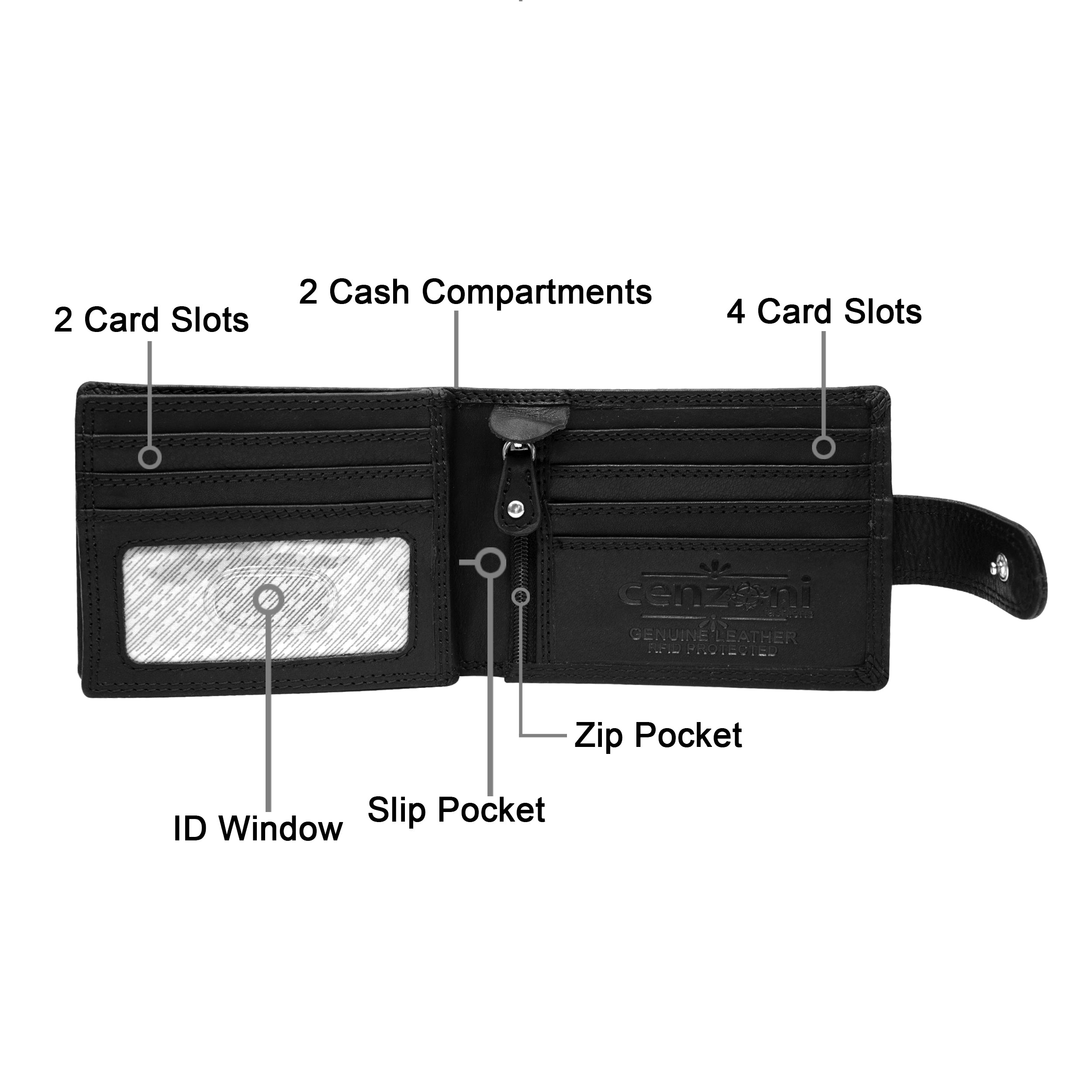 Maxwell Bifold Wallet With Snap Tab