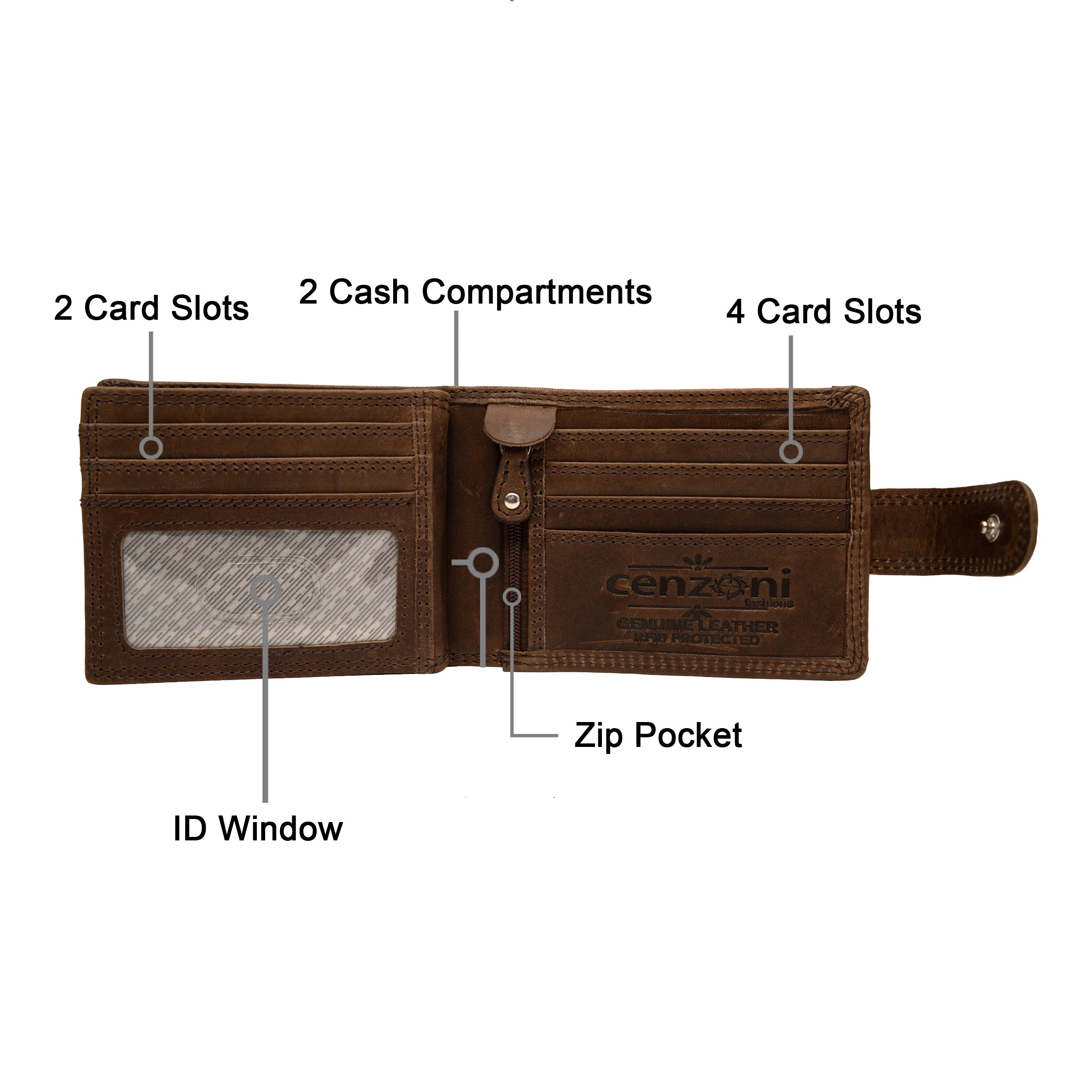 Maxwell Bifold Wallet With Snap Tab