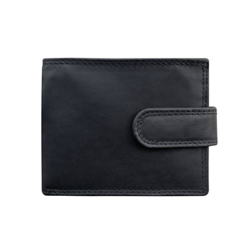 Black leather wallet on a white background