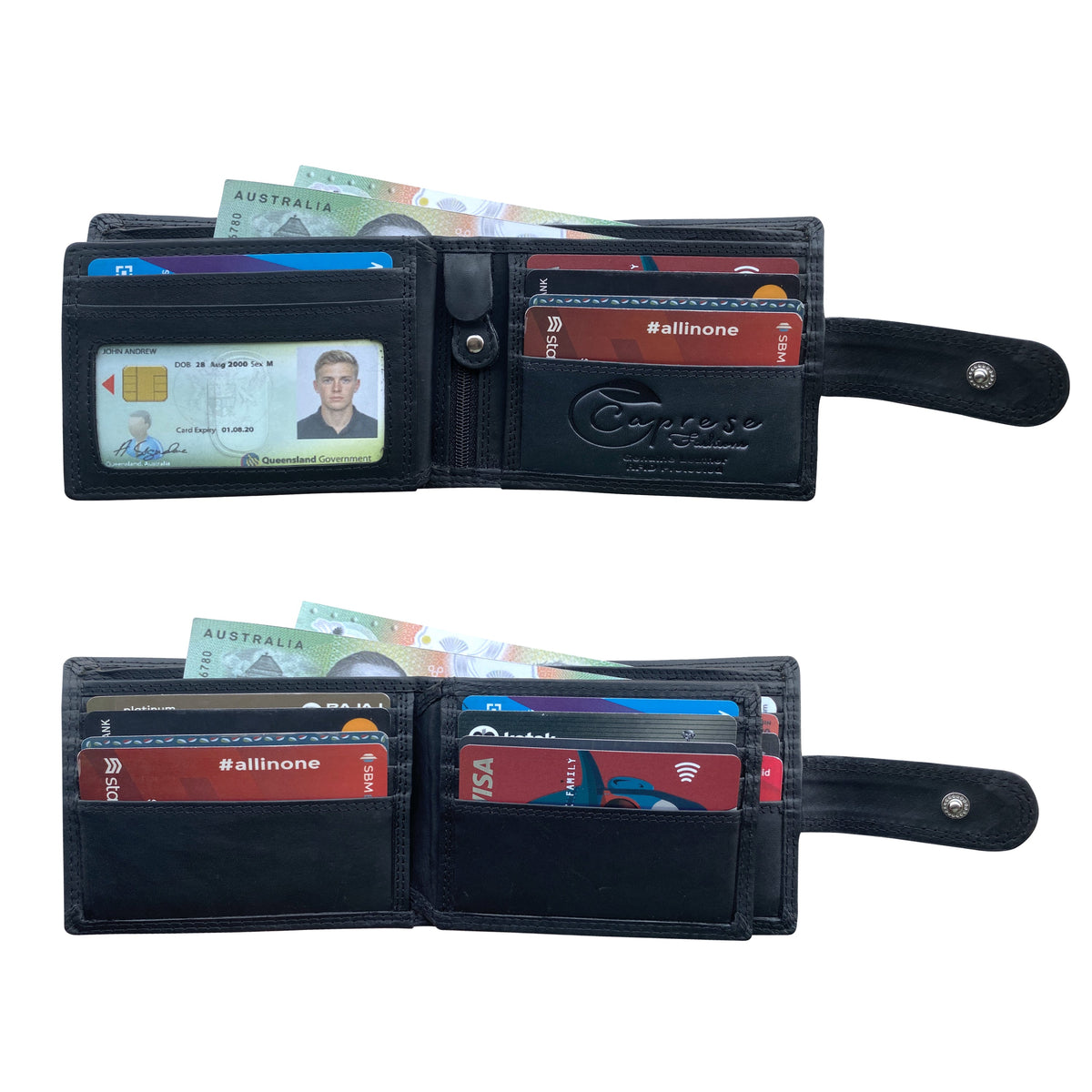 Caprese Fashions - Men’s Leather RFID Bi-Fold Wallet - ZOPMW14AL