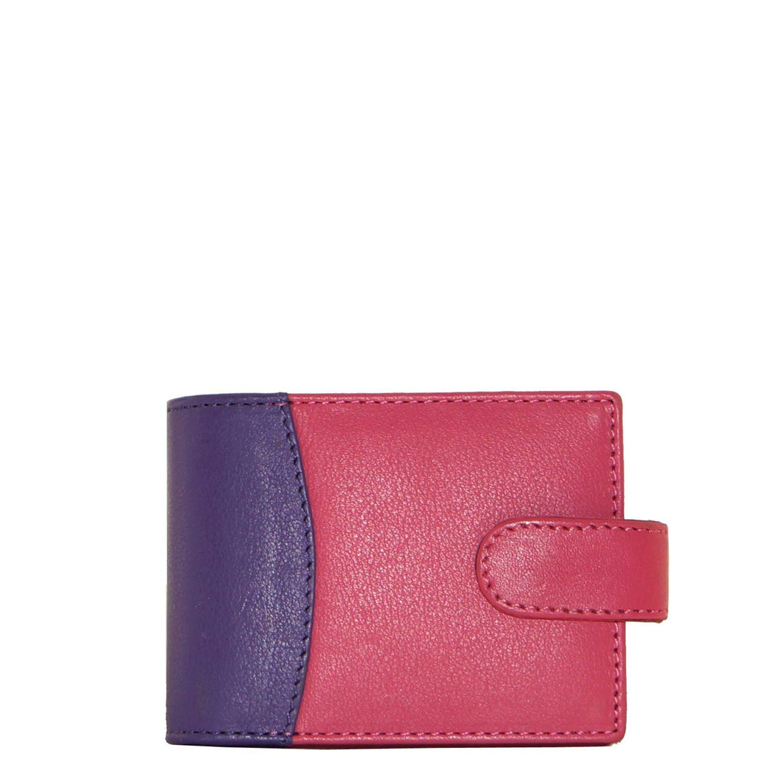 Hot pink purple leather card holder frontside