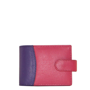 Hot pink purple leather card holder frontside