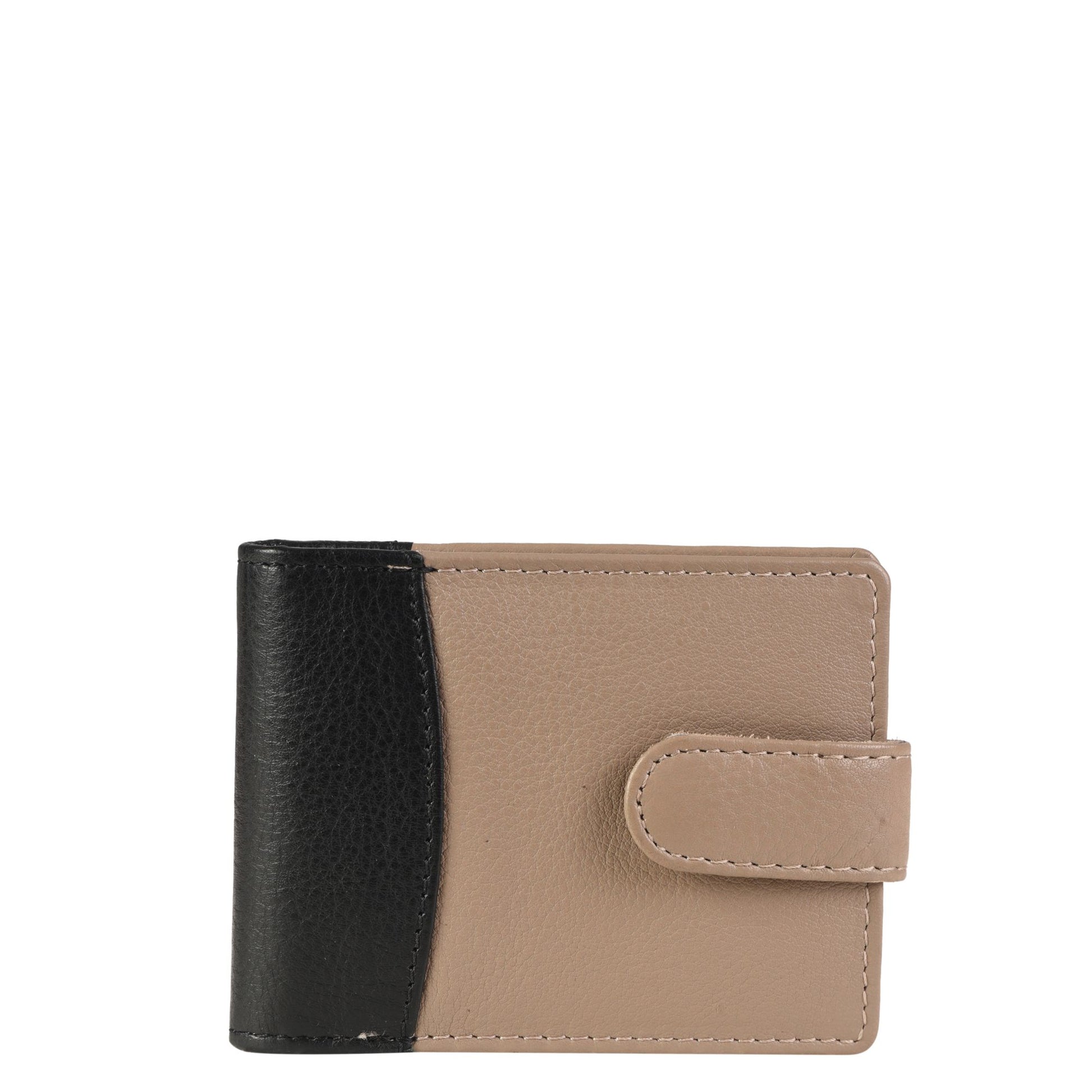 Smoke black leather card holder frontside