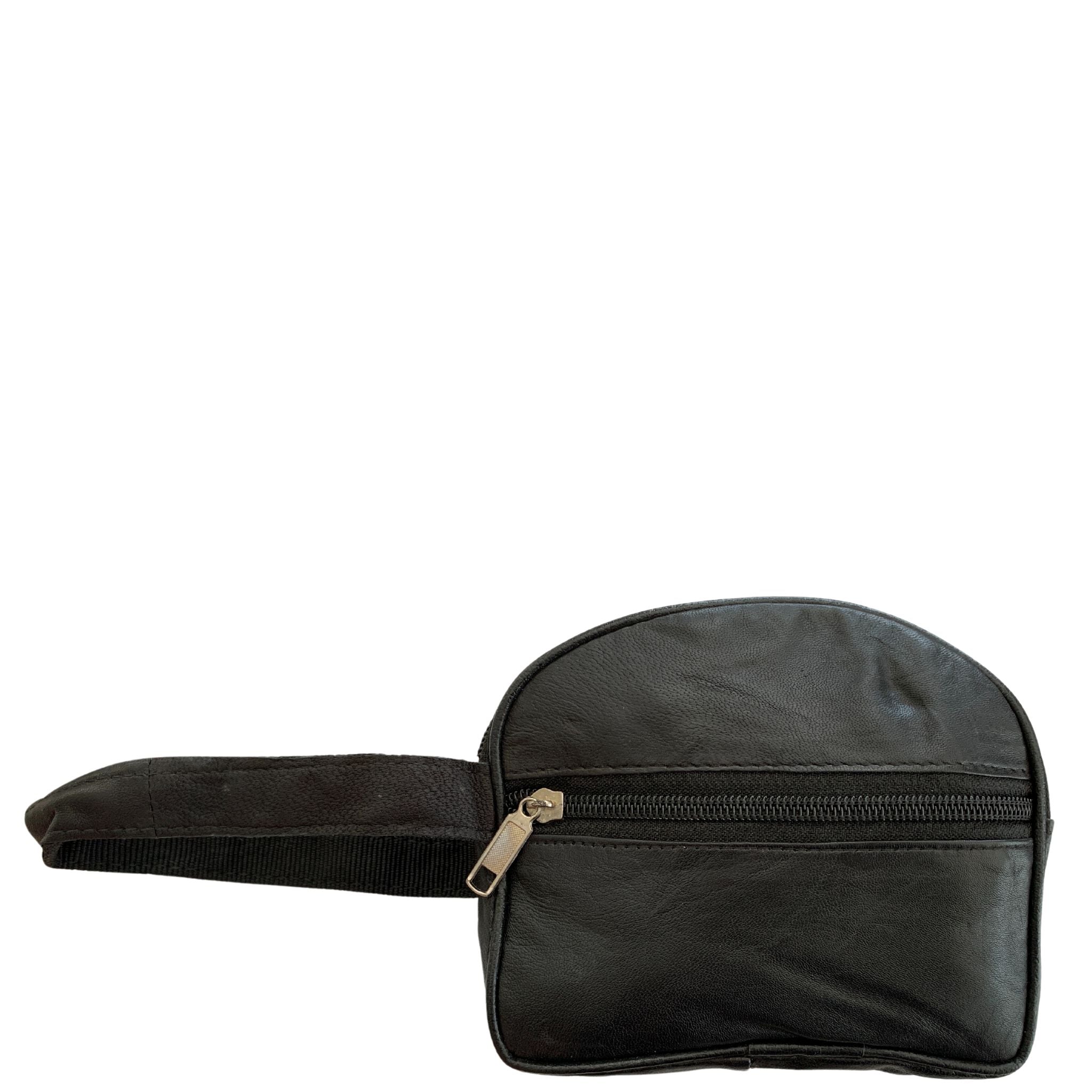 Leather Mini Zip Coin Purse Black HCP02