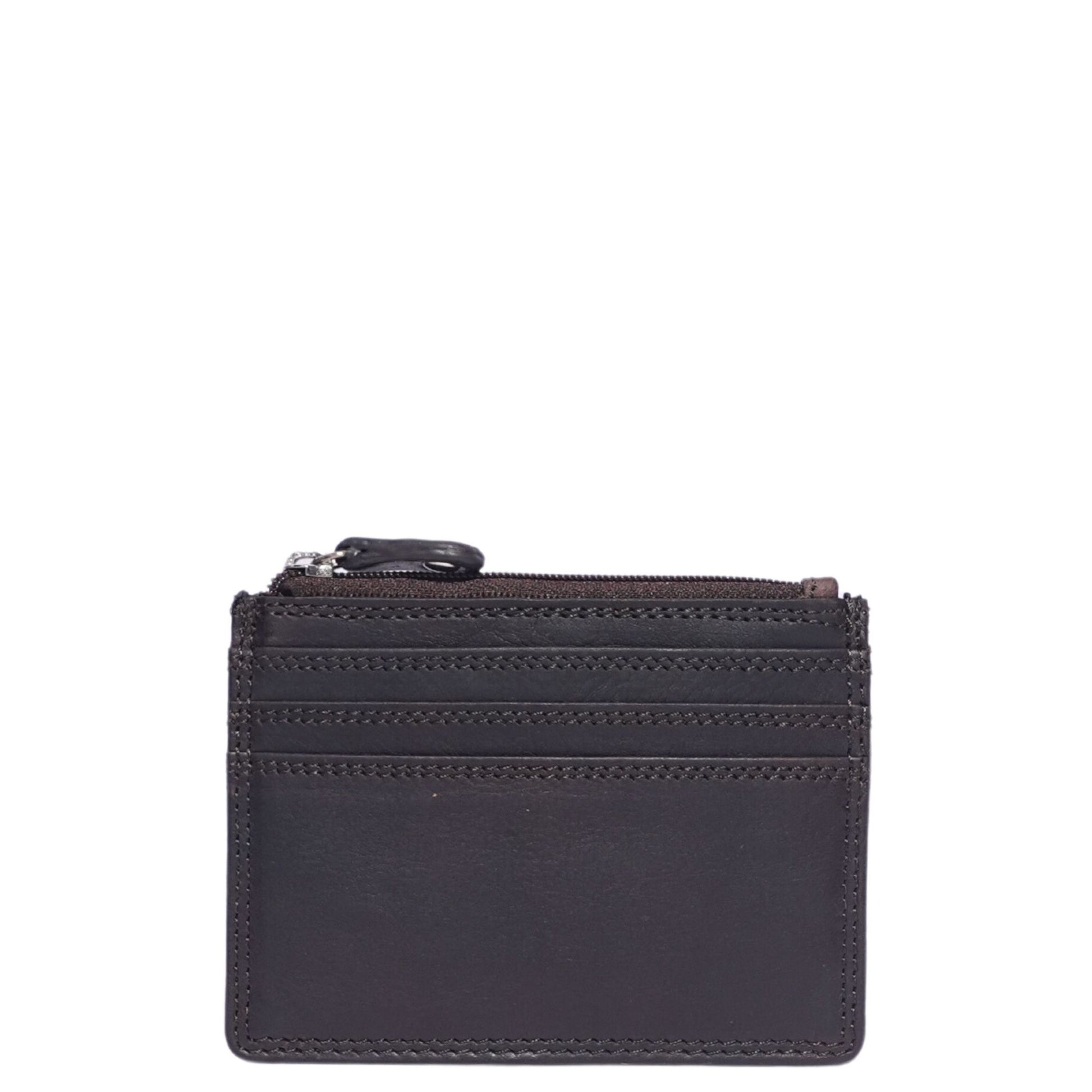 Brown mini leather card holder