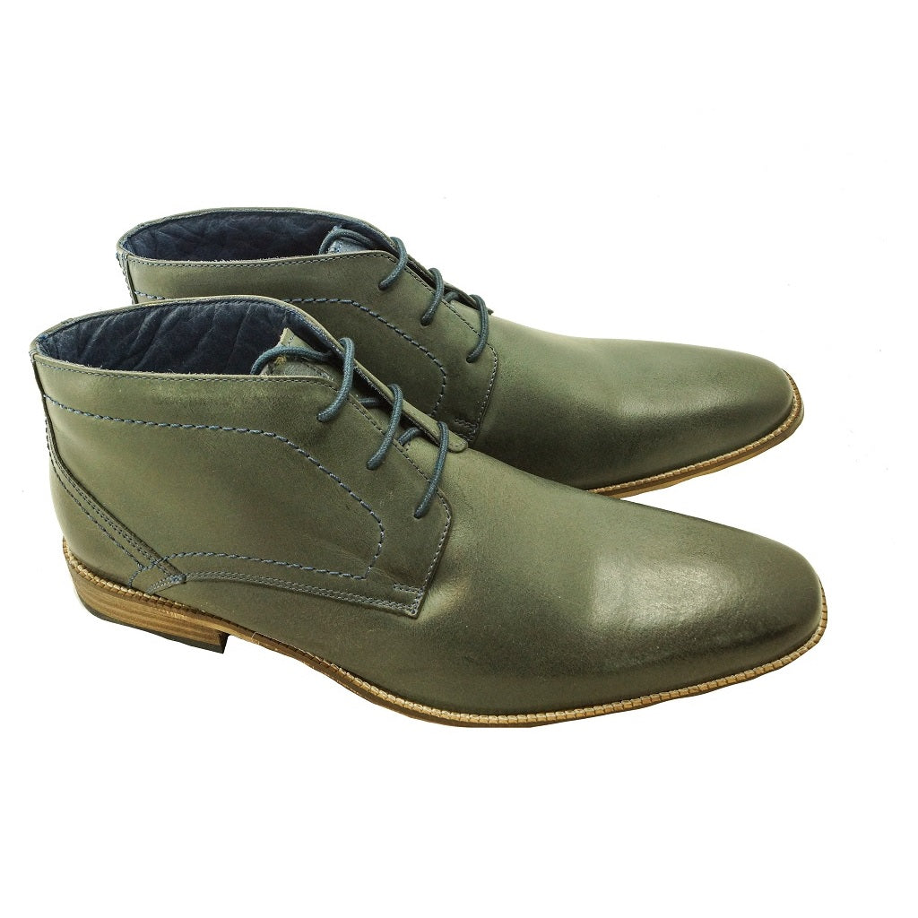 Deep Blue/Grey Oliver Men's Leather Shoe - Size 44
