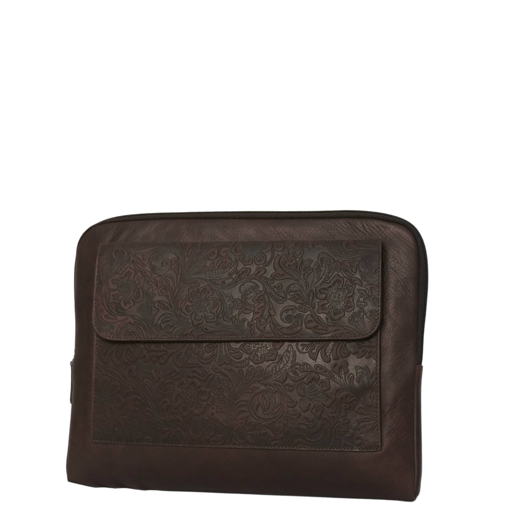 Brown  Floral Laptop Bag EOP536  angle view