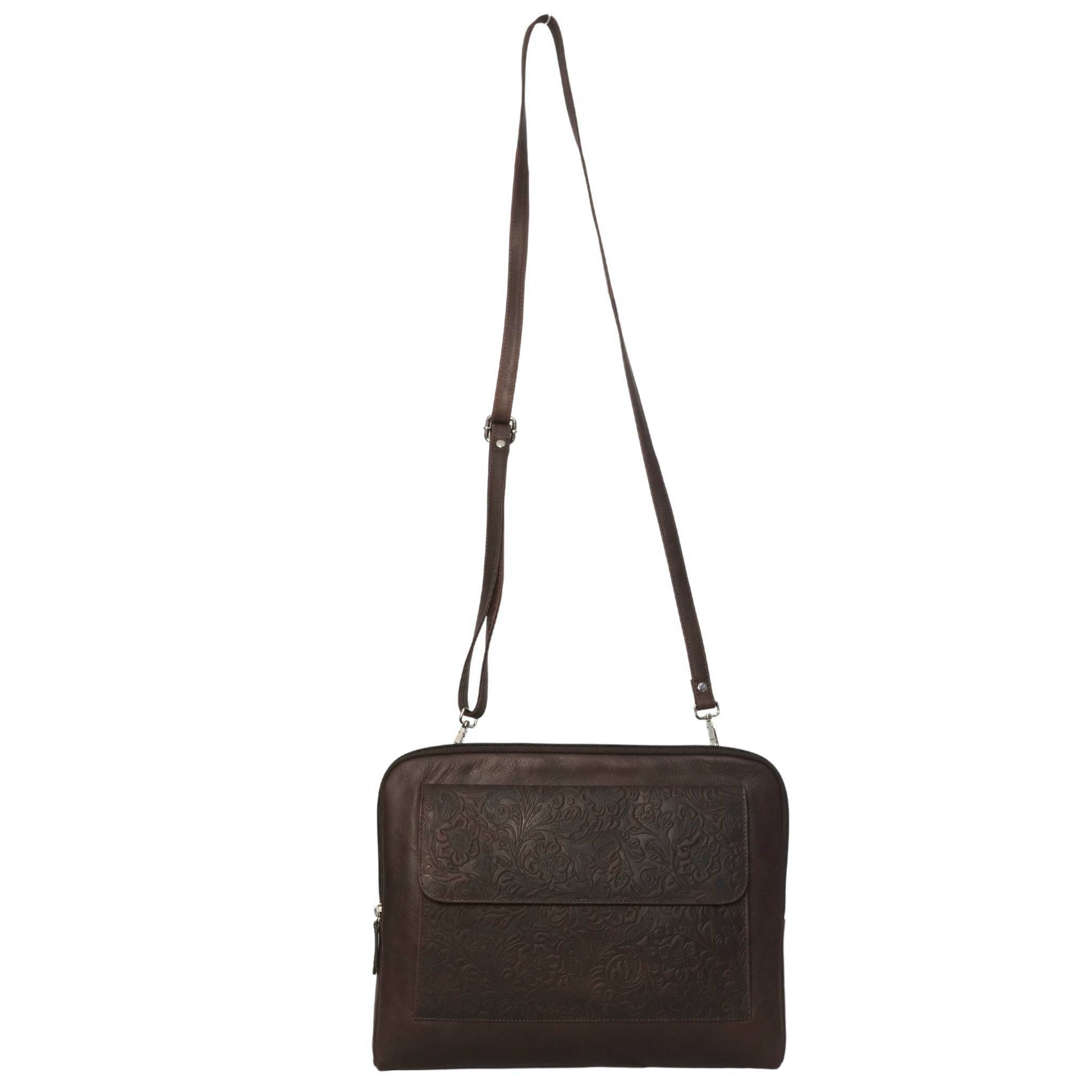 Brown Floral Laptop Bag EOP536  full view