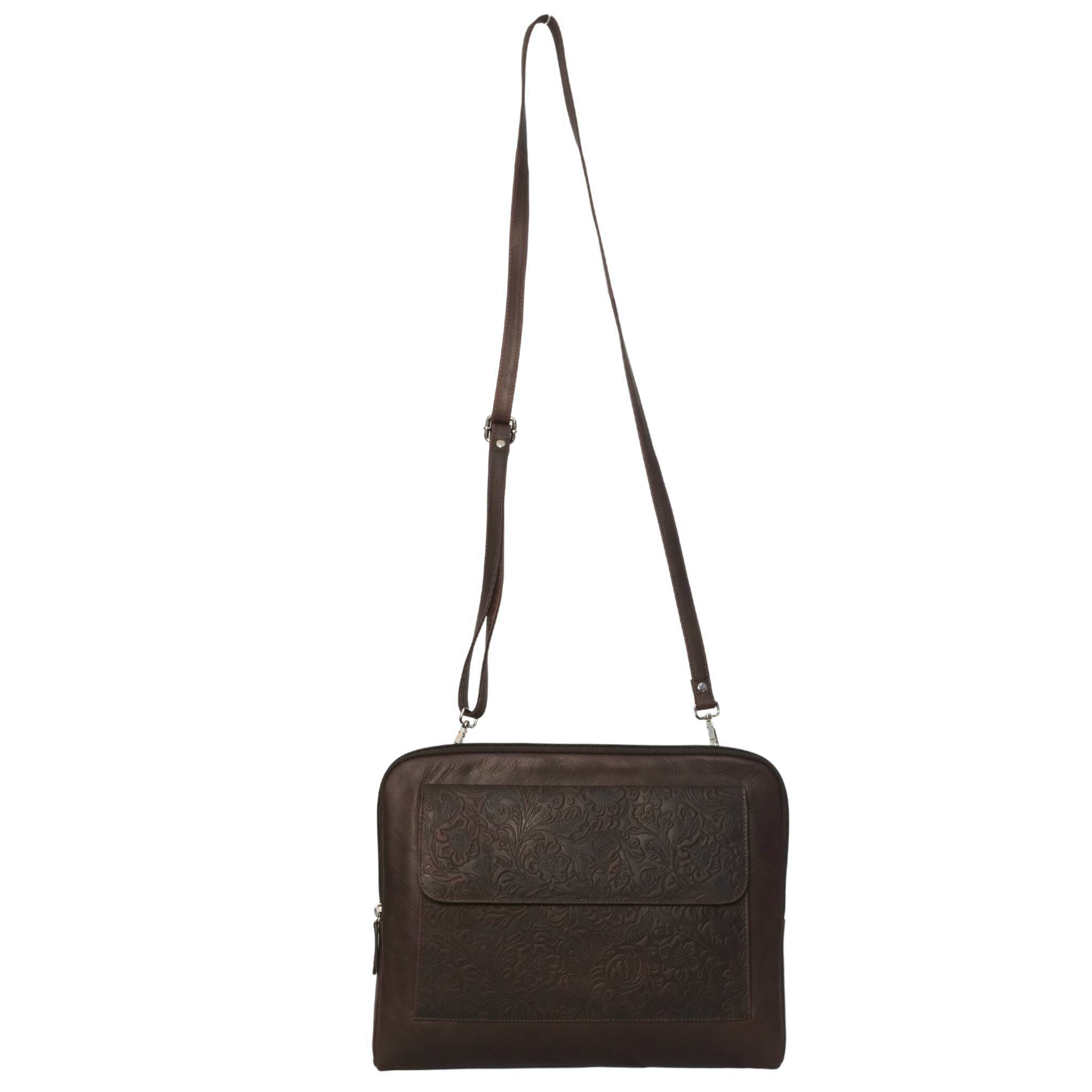 Brown Floral Laptop Bag EOP536  full view