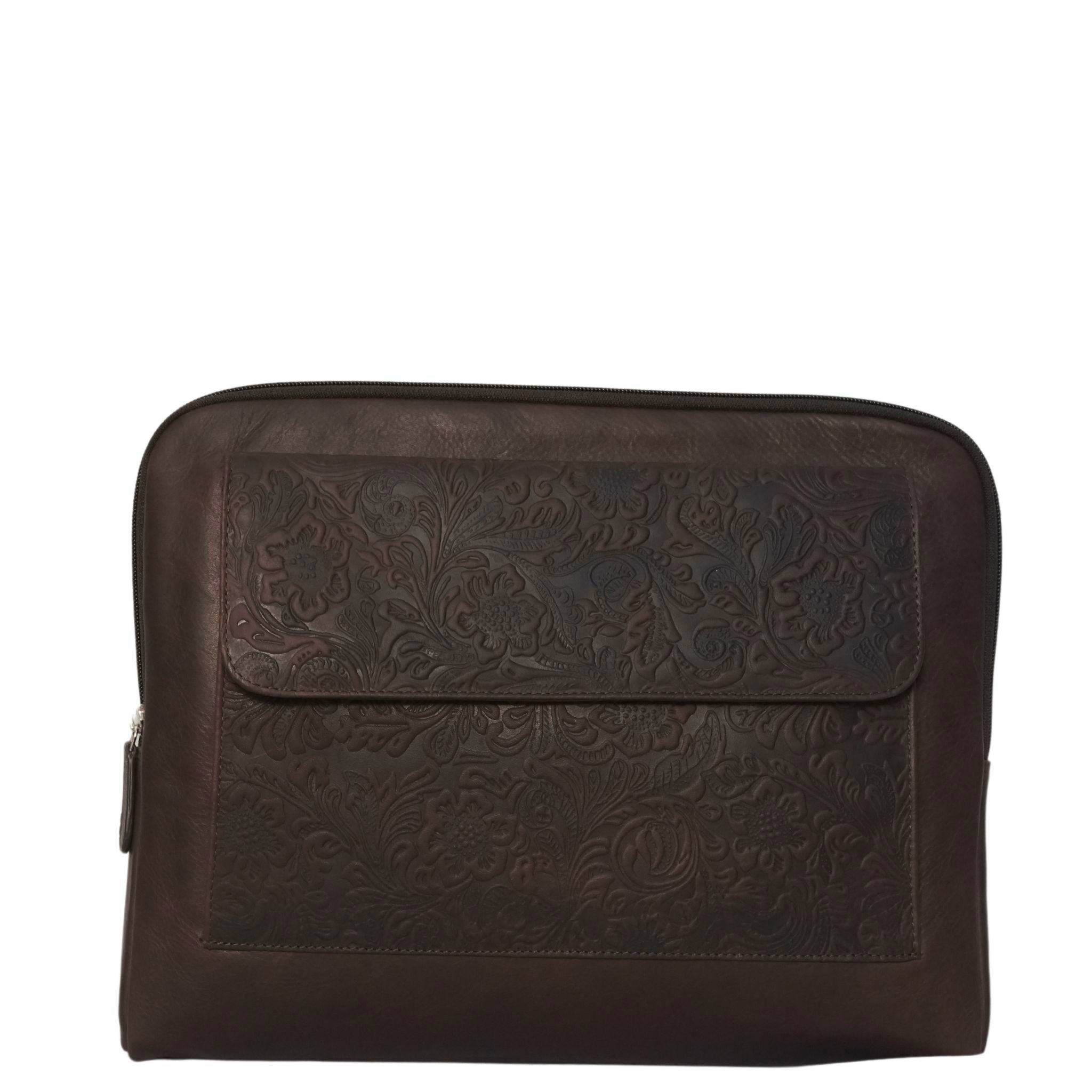 Brown  Floral Laptop Bag EOP536  front view