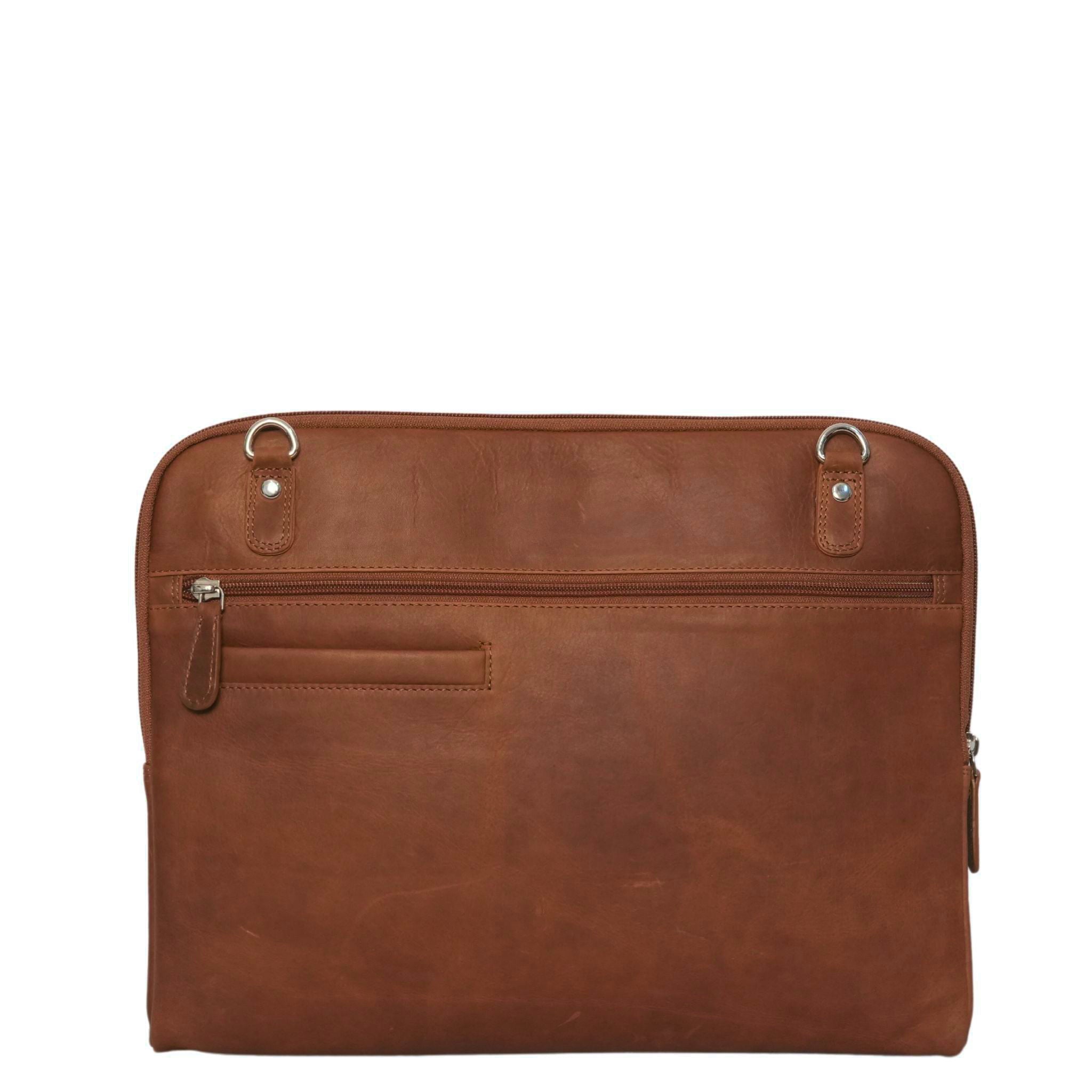 Tan Floral Laptop Bag EOP536  back view