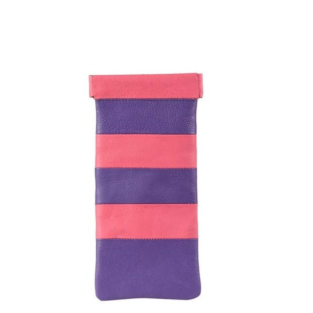 Hotpink-purpleleather sqeeze glass case