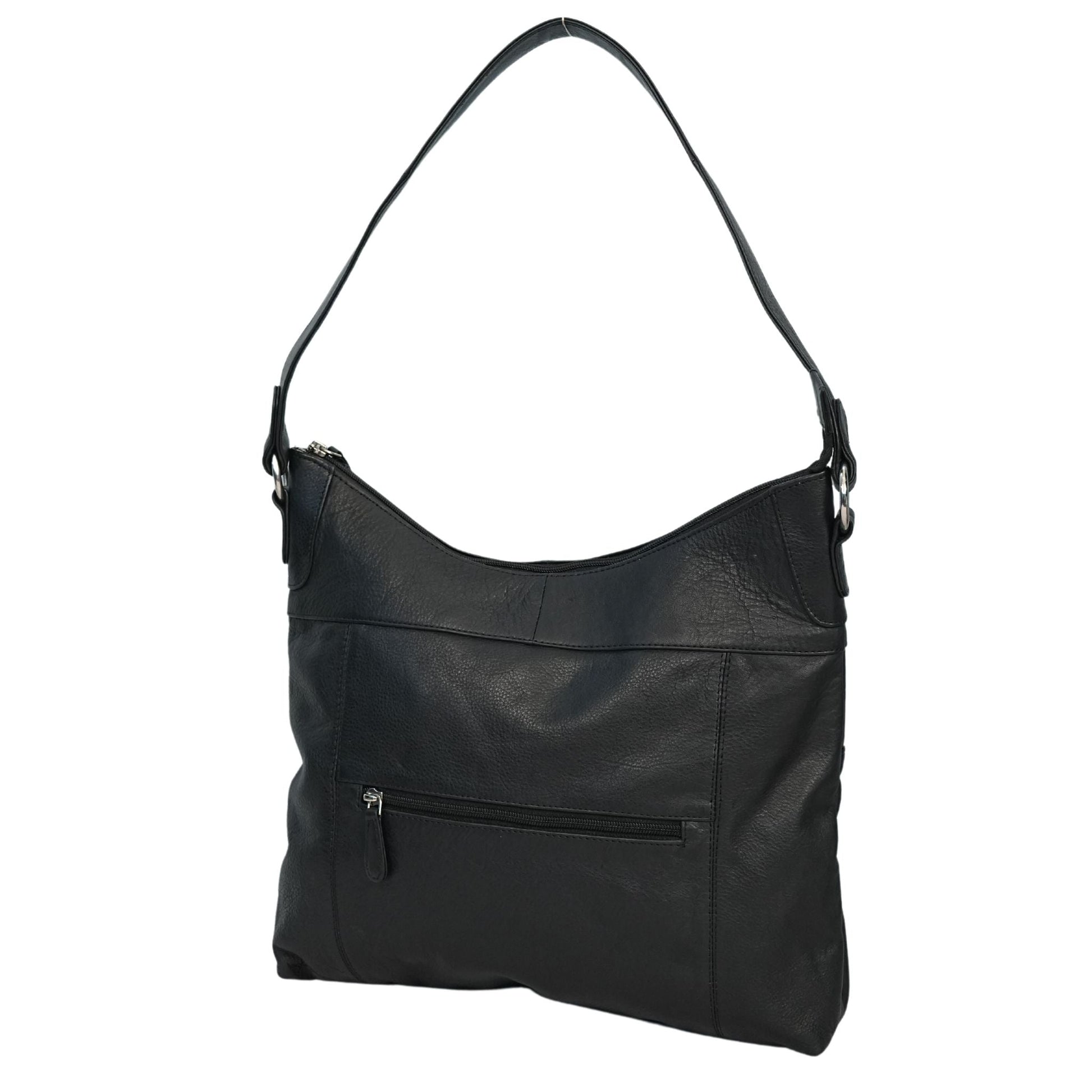 Black shoulder bag angle view