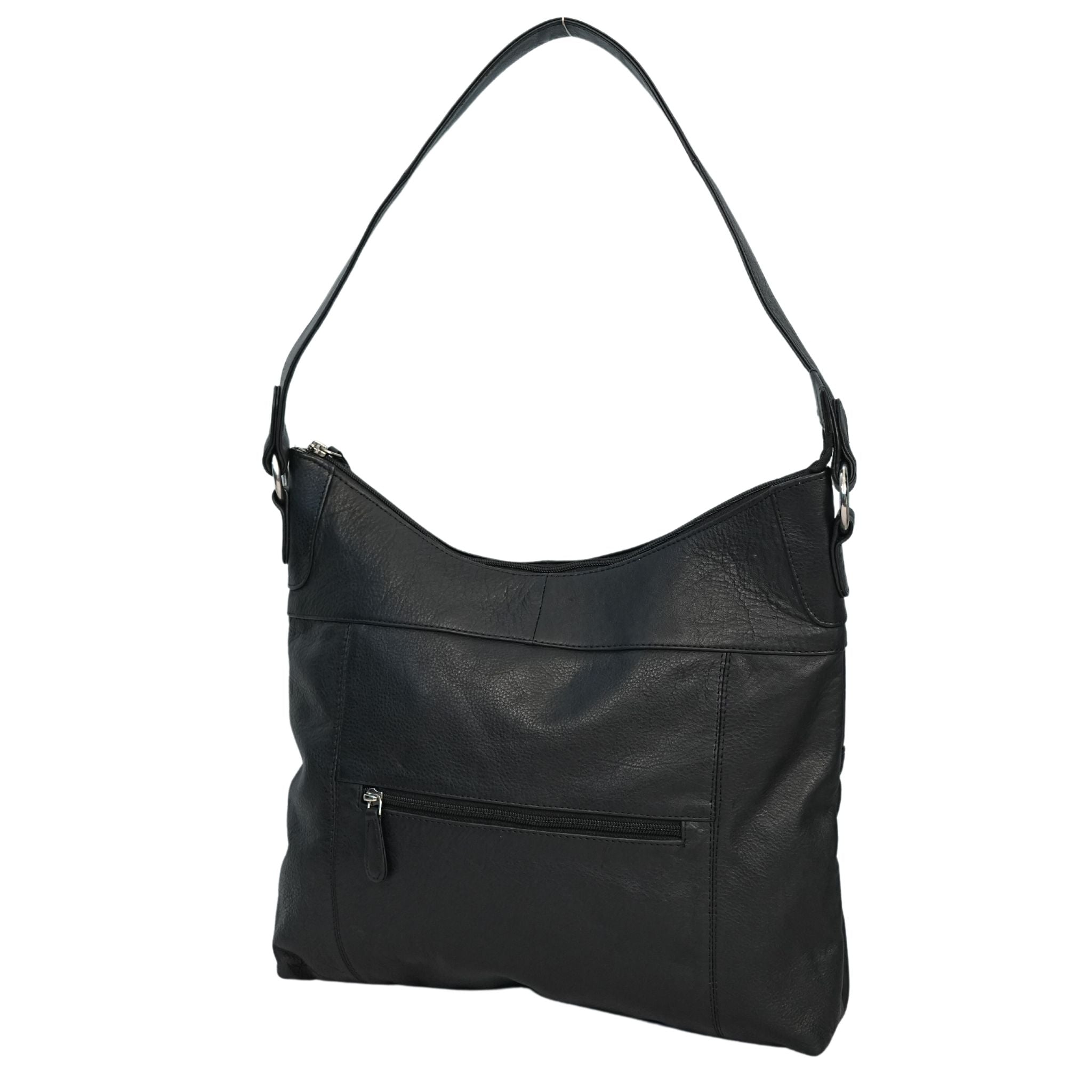 Black shoulder bag angle view