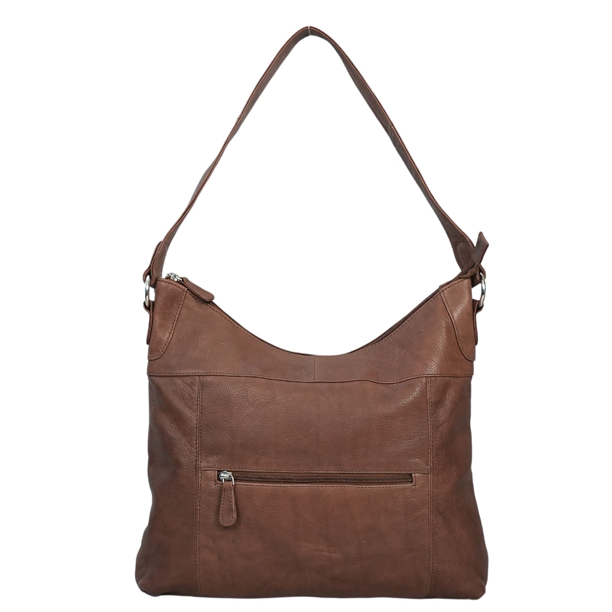 Brown shoulder bag front view