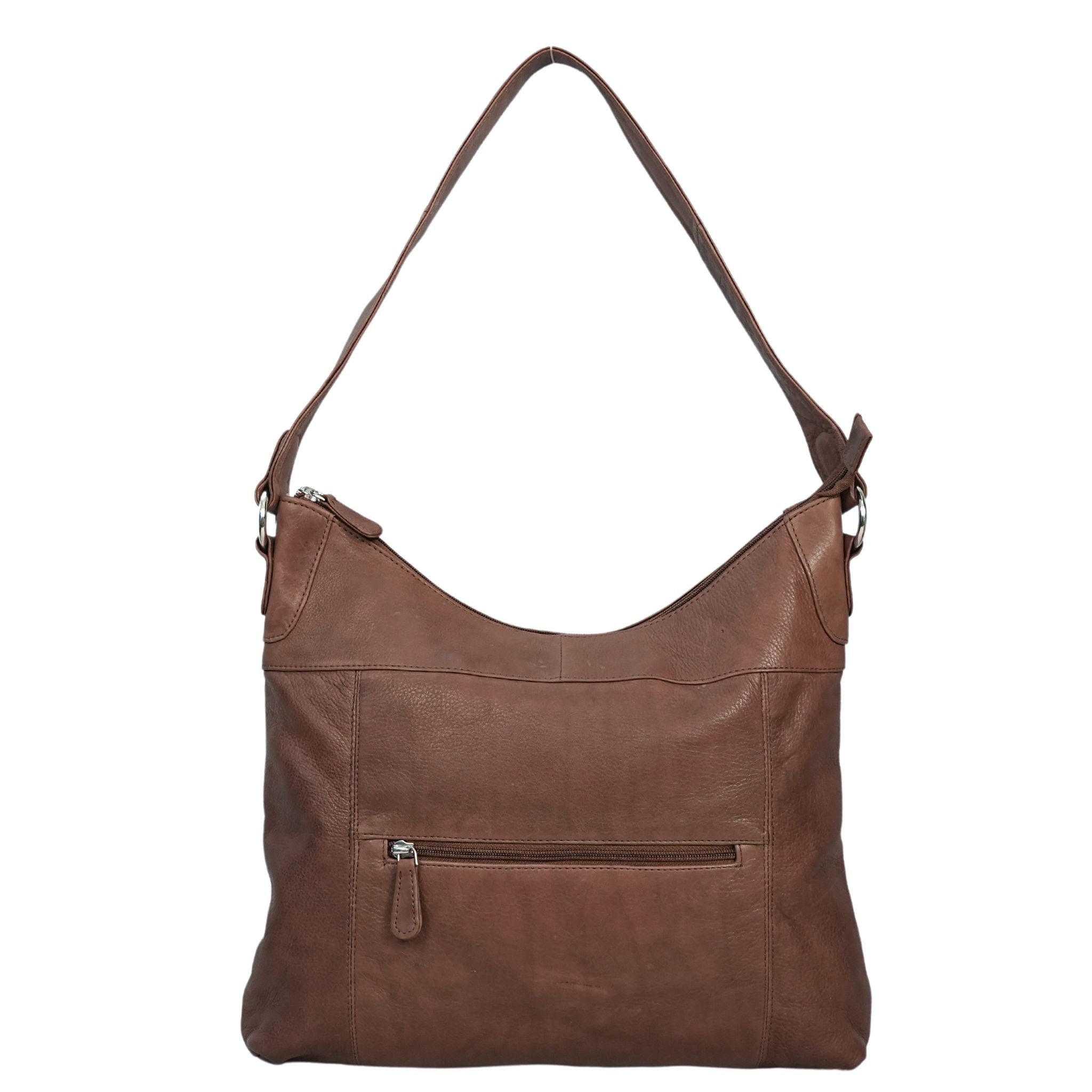 Brown shoulder bag front view
