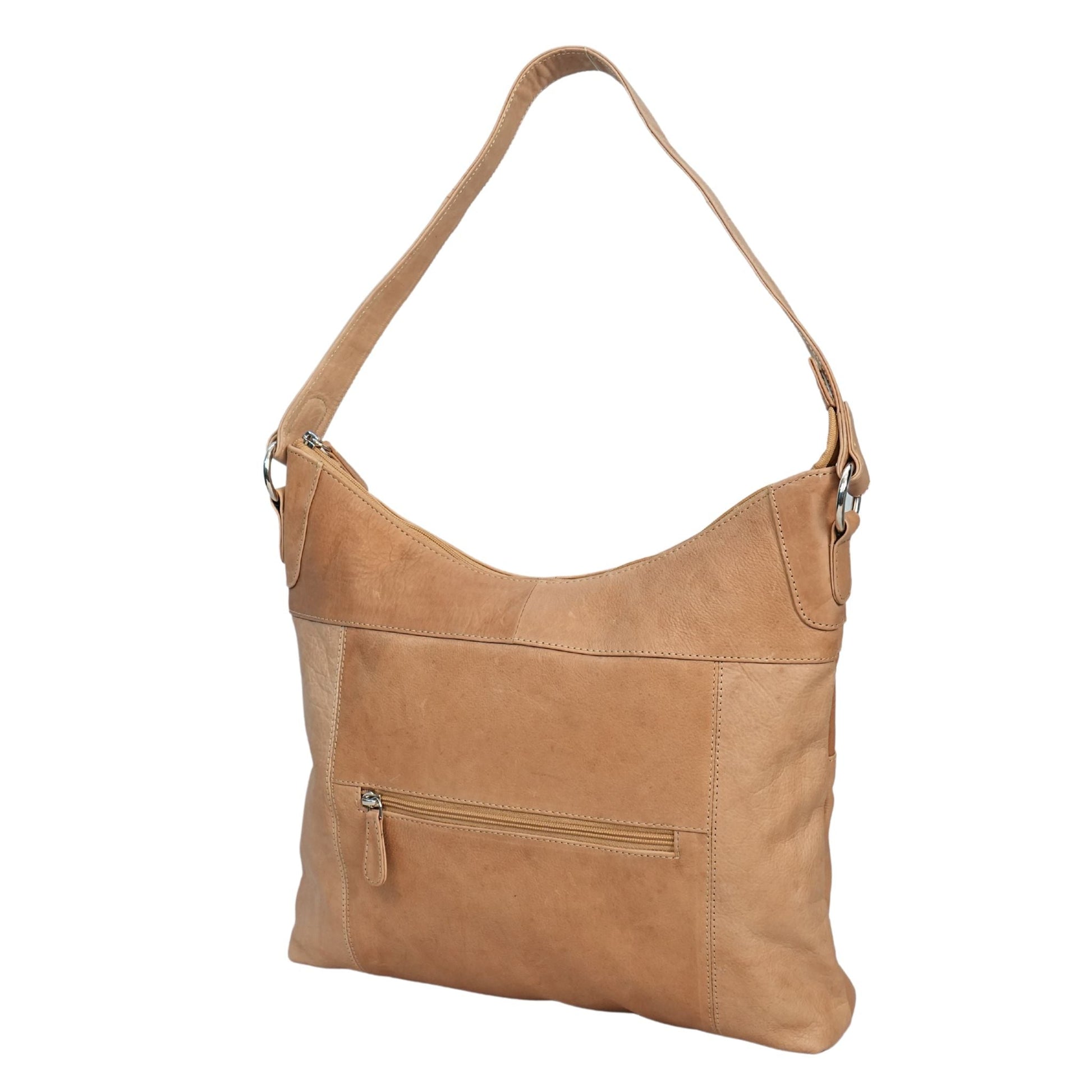 Camel shoulder bag angle view