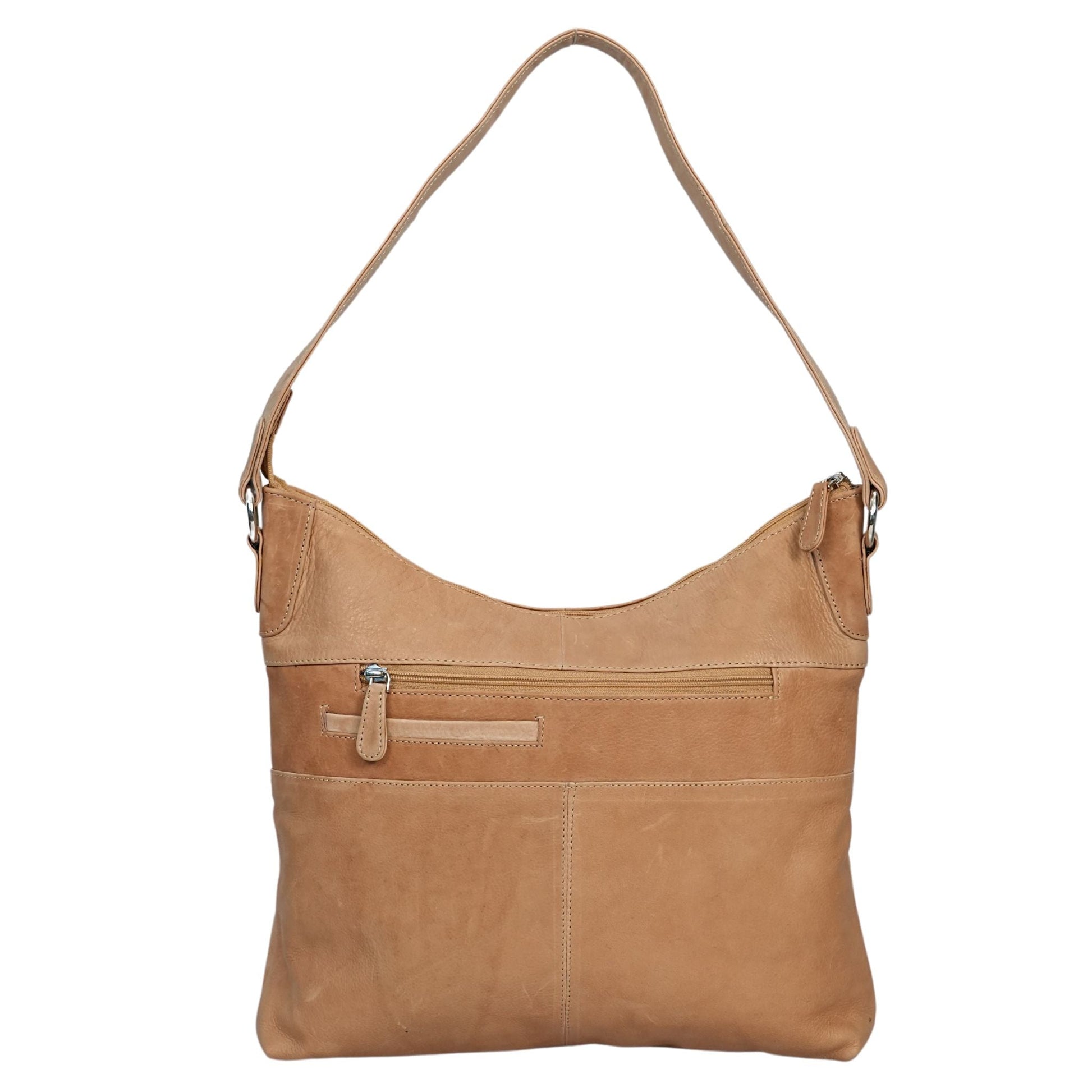 Camel shoulder bag back view