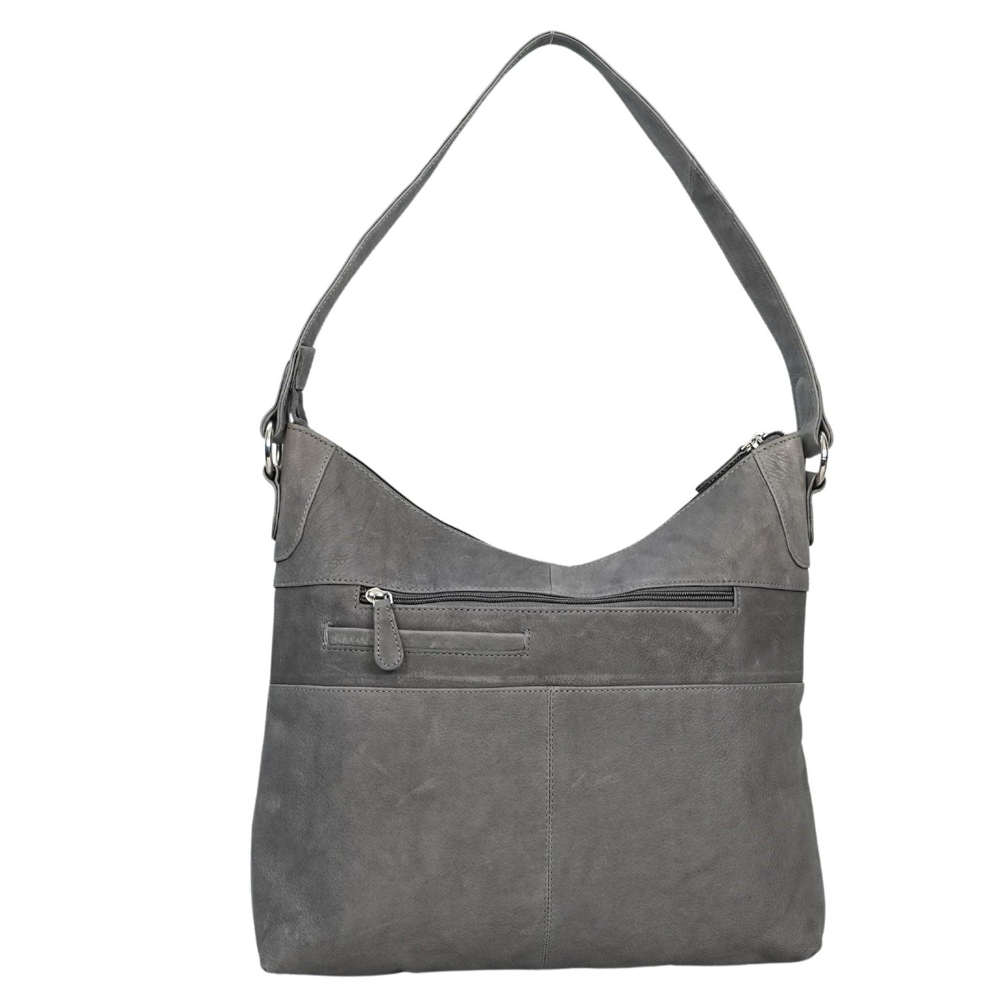 Grey shoulder bag back view