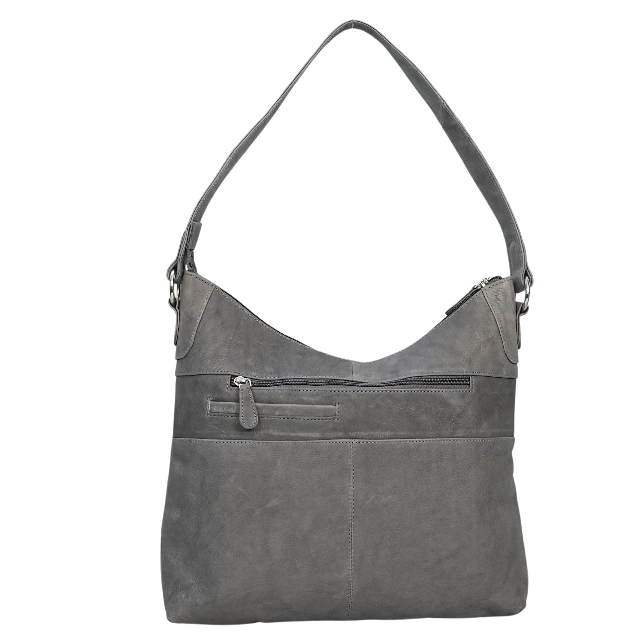 Grey shoulder bag back view