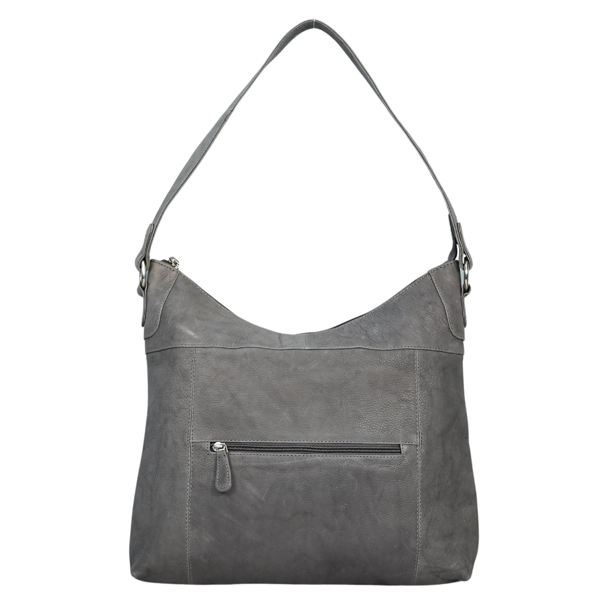 Grey shoulder bag front view