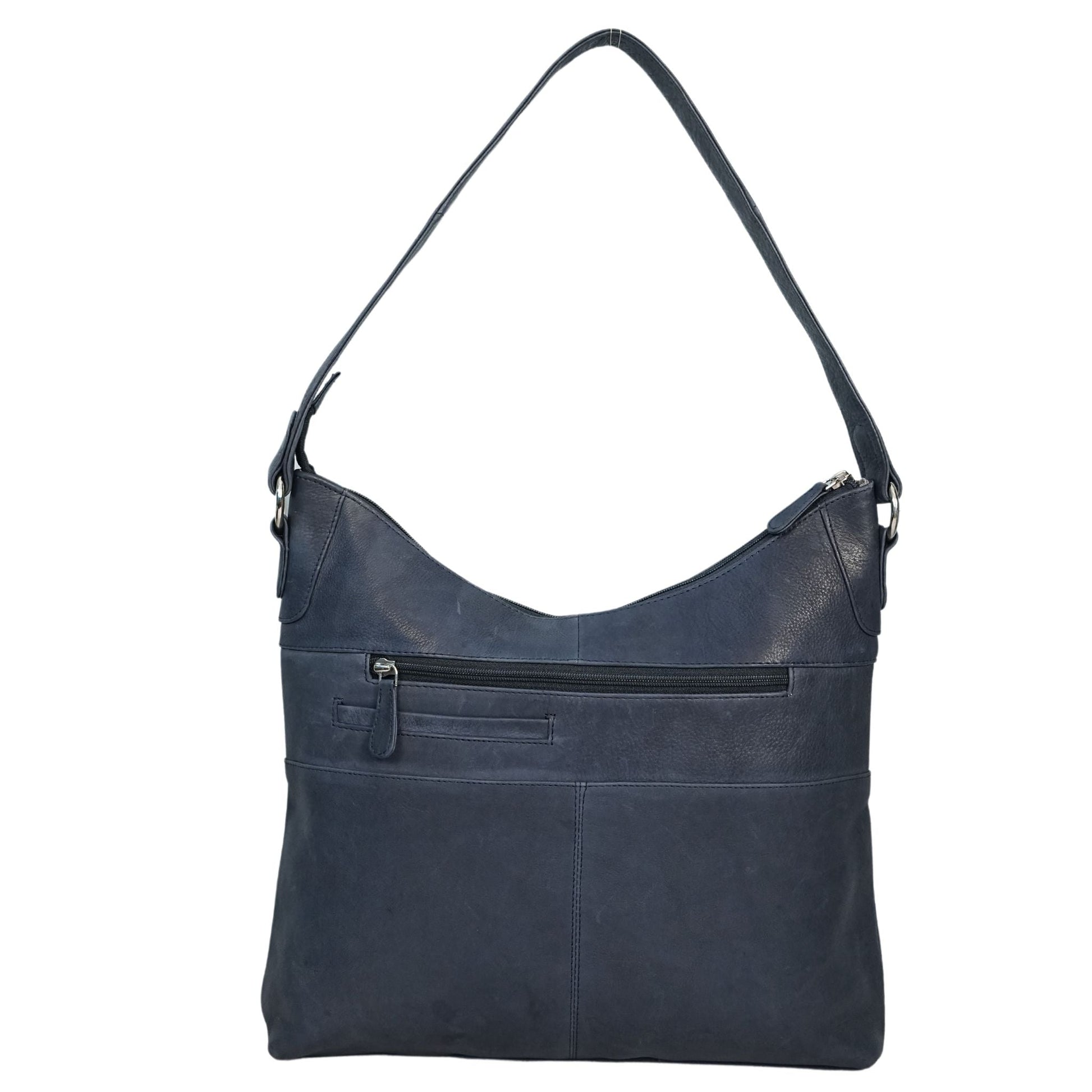 Navy shoulder bag back view